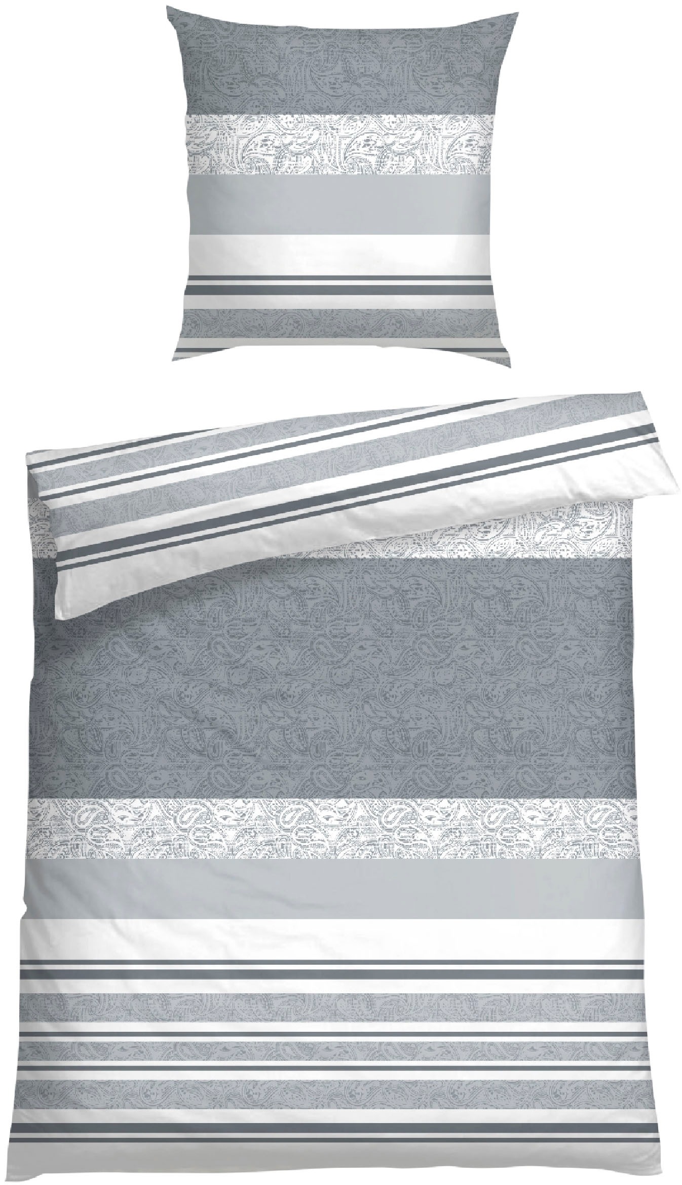 Schiesser Bettwäsche "Adele aus weicher Baumwolle mit im Paisley-Streifen-L günstig online kaufen