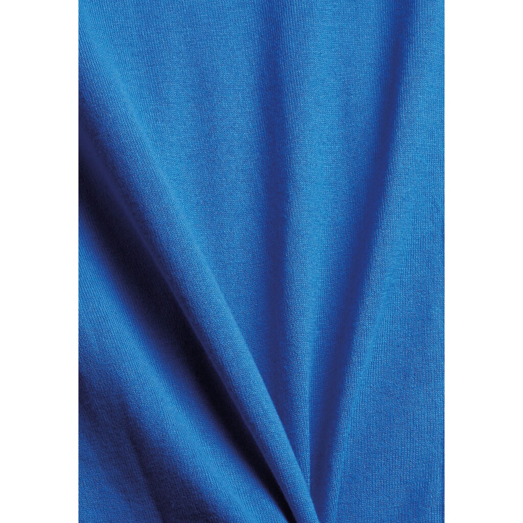Damenmode Figurtyp-Beratung edc by Esprit V-Ausschnitt-Pullover, in klassischem Stil mittelblau Damenmode Figurtyp-Beratung edc by Esprit V-Ausschnitt-Pullover, in klassischem Stil mittelblau