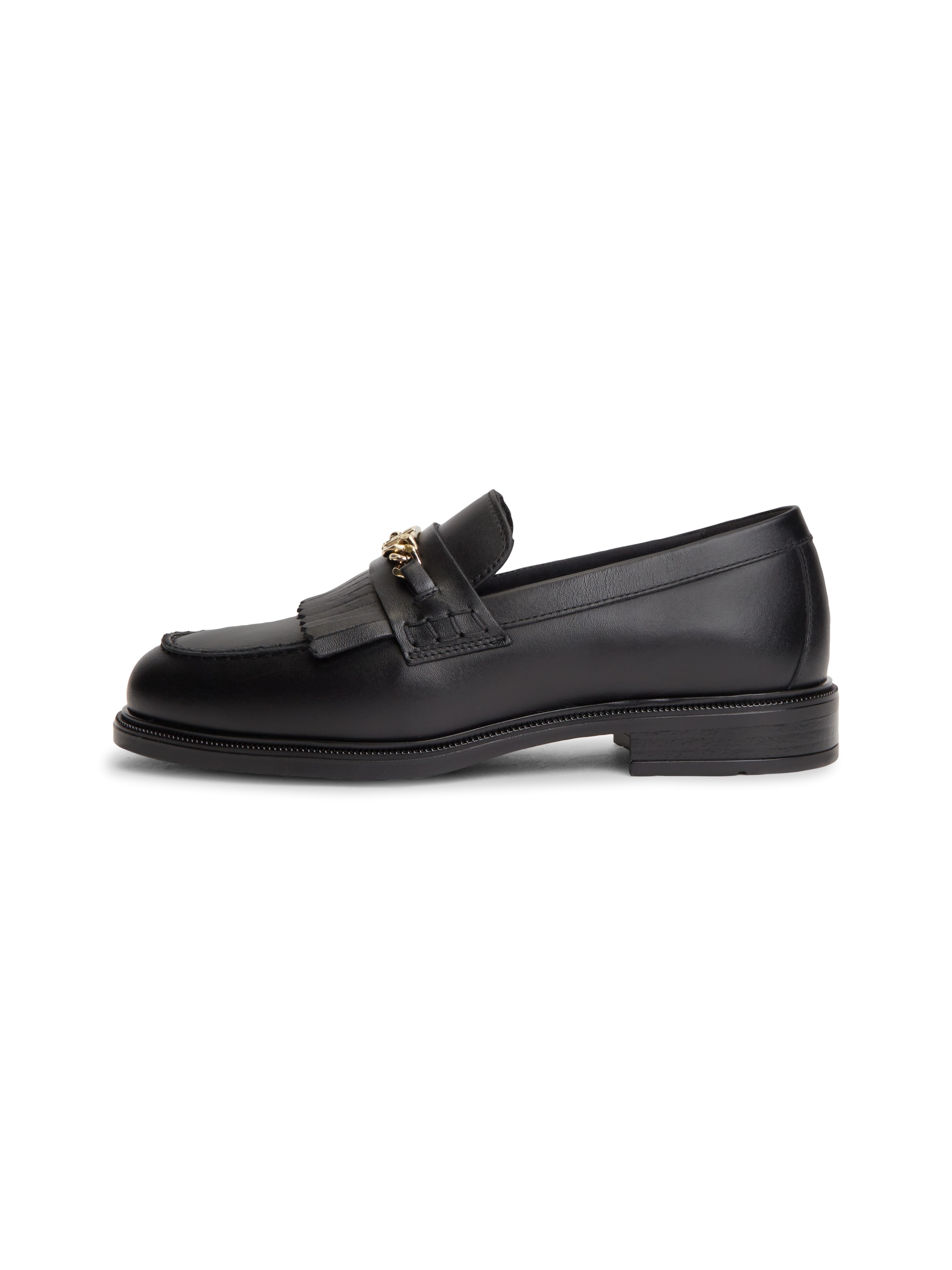 Tommy Hilfiger Loafer »TH CHAIN FRINGE LEATHER LOAFER«  Blockabsatz, Slipper, Businessschuh mit modischen Fransen