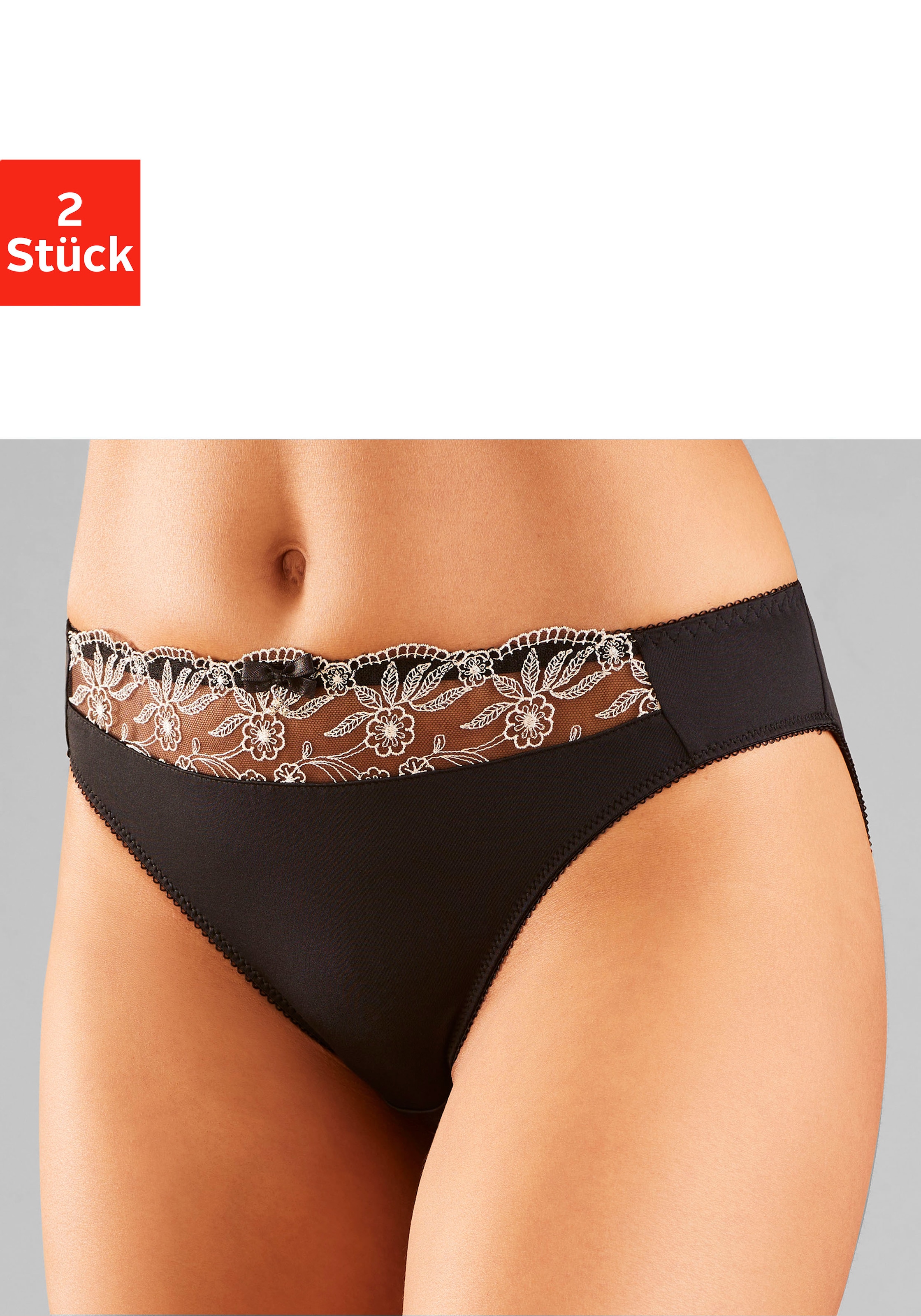 Nuance by Lascana Slip Packung, mit schöner Stickereispitze, als Dessous-Set kombinierbar