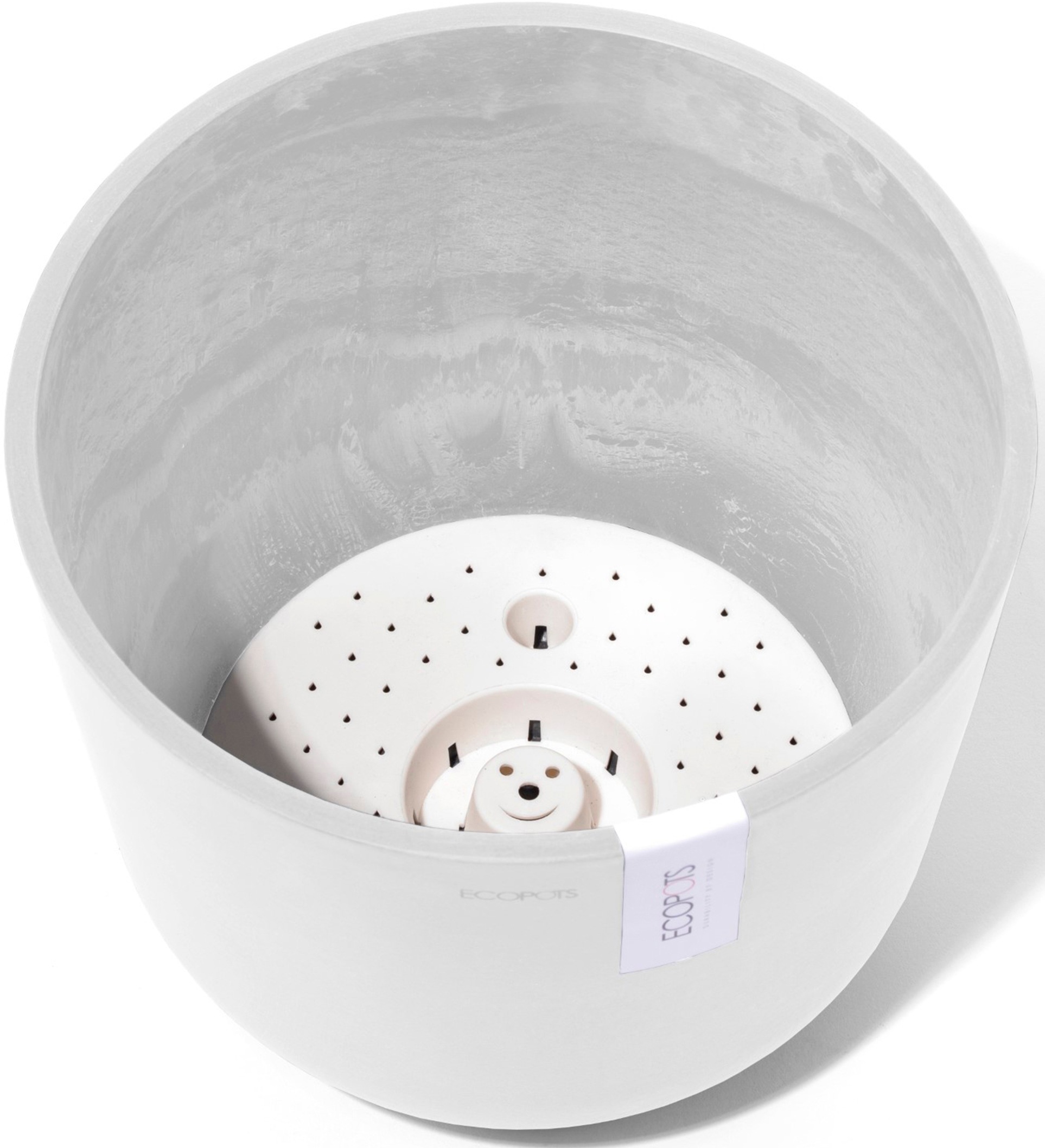 ECOPOTS Blumentopf »Oslo 25 + Wassersystem Weiß«, für innen und außen: frostsicher, bruchsicher und lichtbeständig