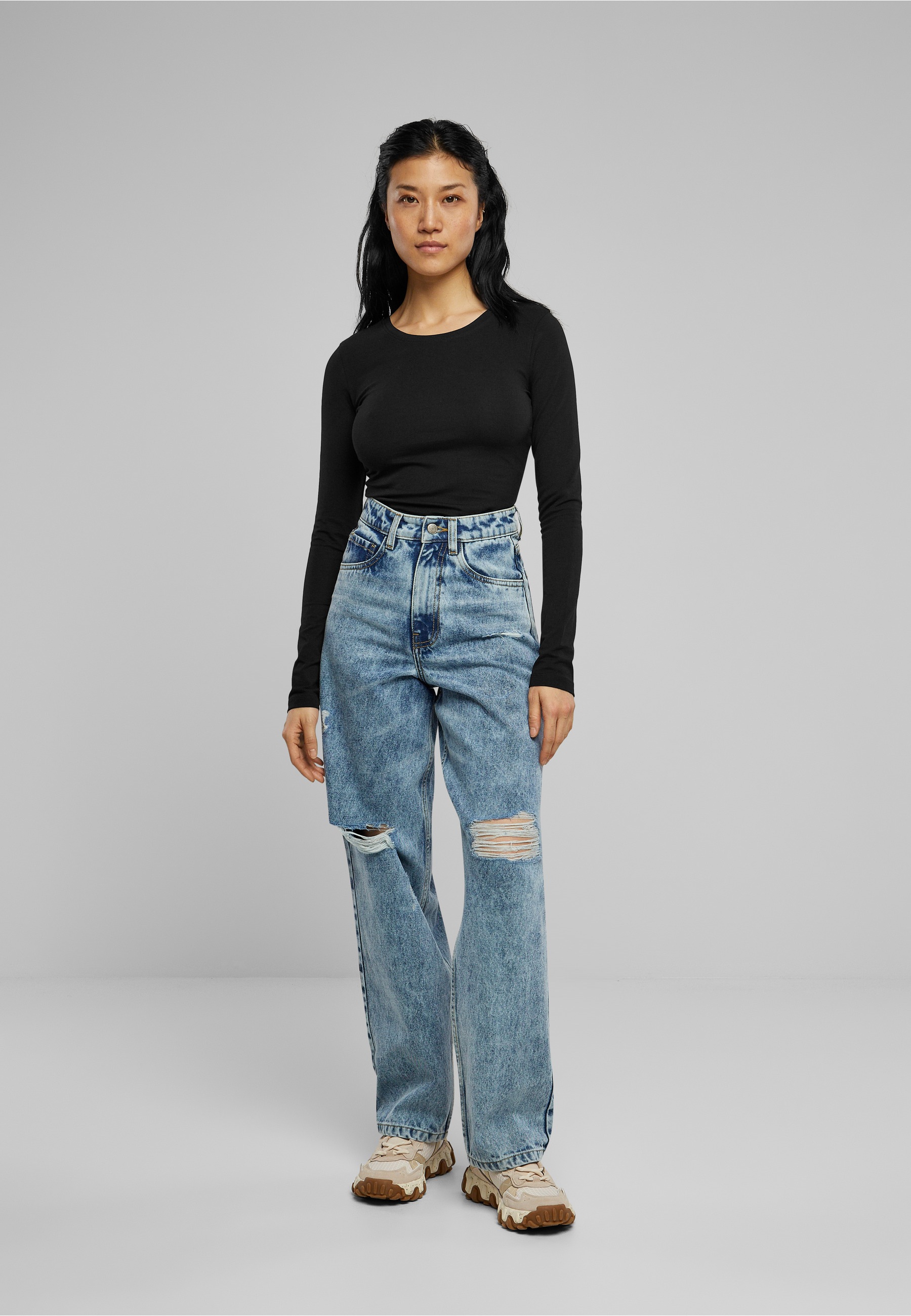 URBAN CLASSICS Langarmshirt »Urban Classics Damen Ladies Stretch Jersey Longsleeve Body« 1