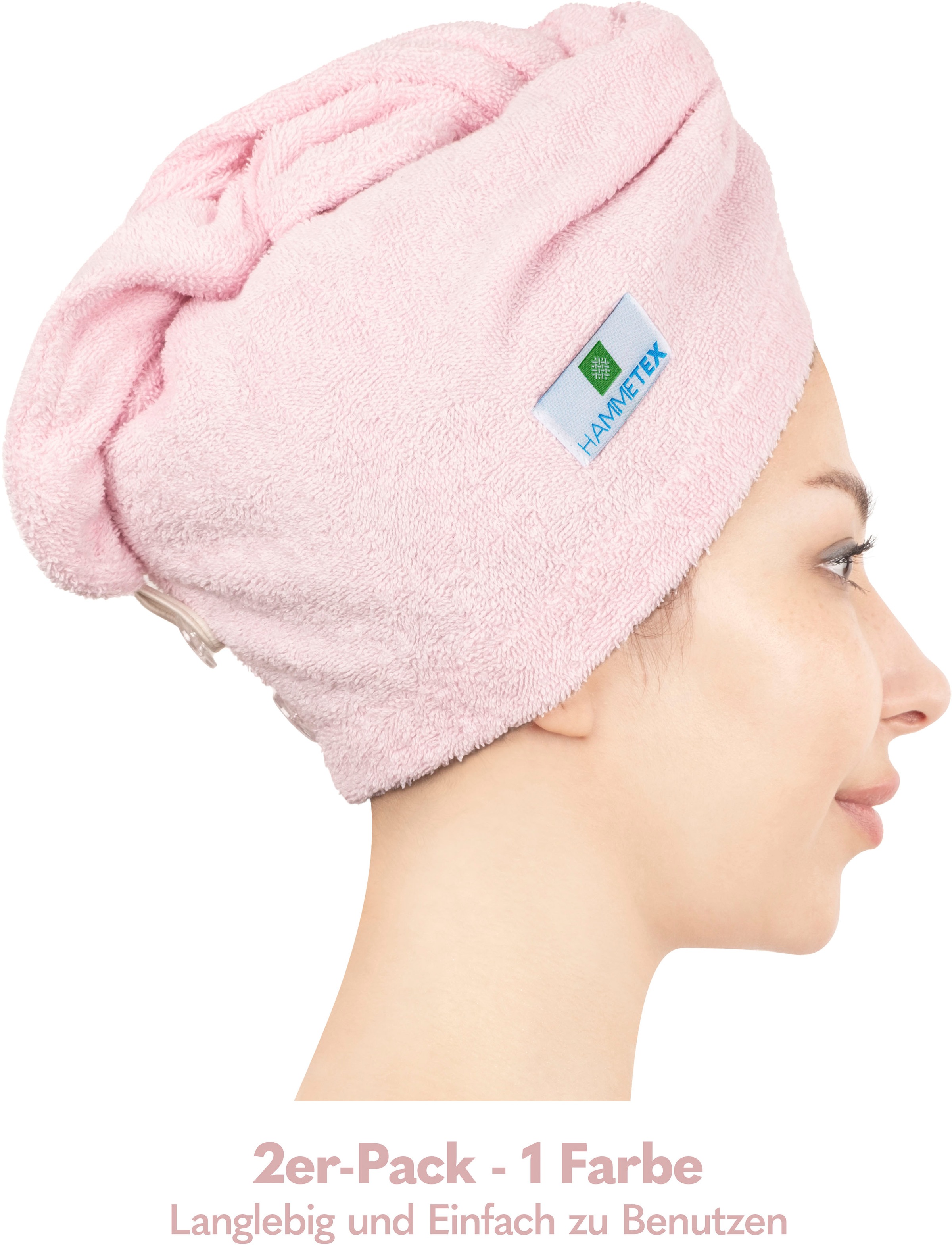 HAMMETEX Turban-Handtuch "2er Set Haarturban Damen, 100% Baumwolle, Flausch günstig online kaufen