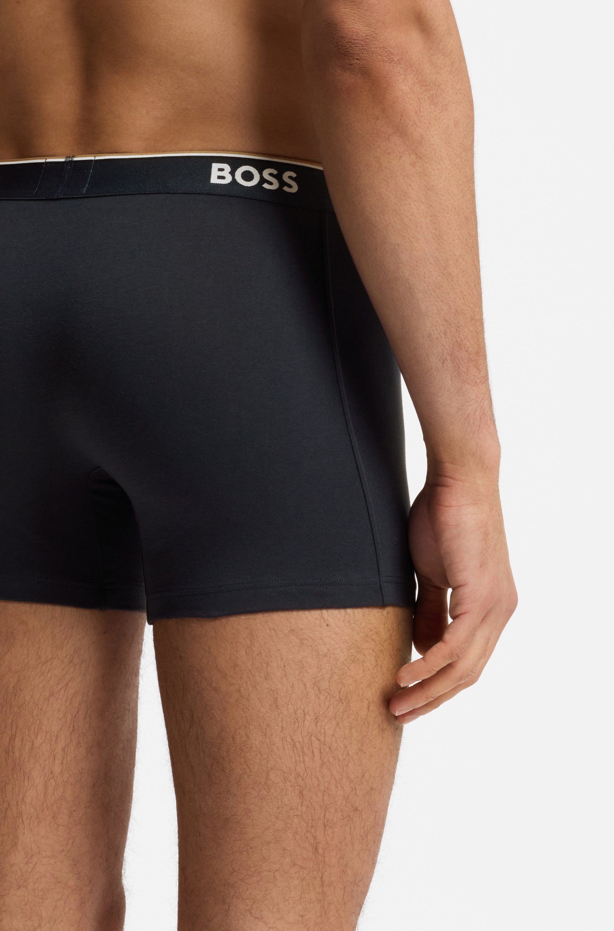 BOSS Boxershorts Packung, 3 Stk. aus bequemer Stretch-Baumwolle, körpernah, mittlere Bundhöhe