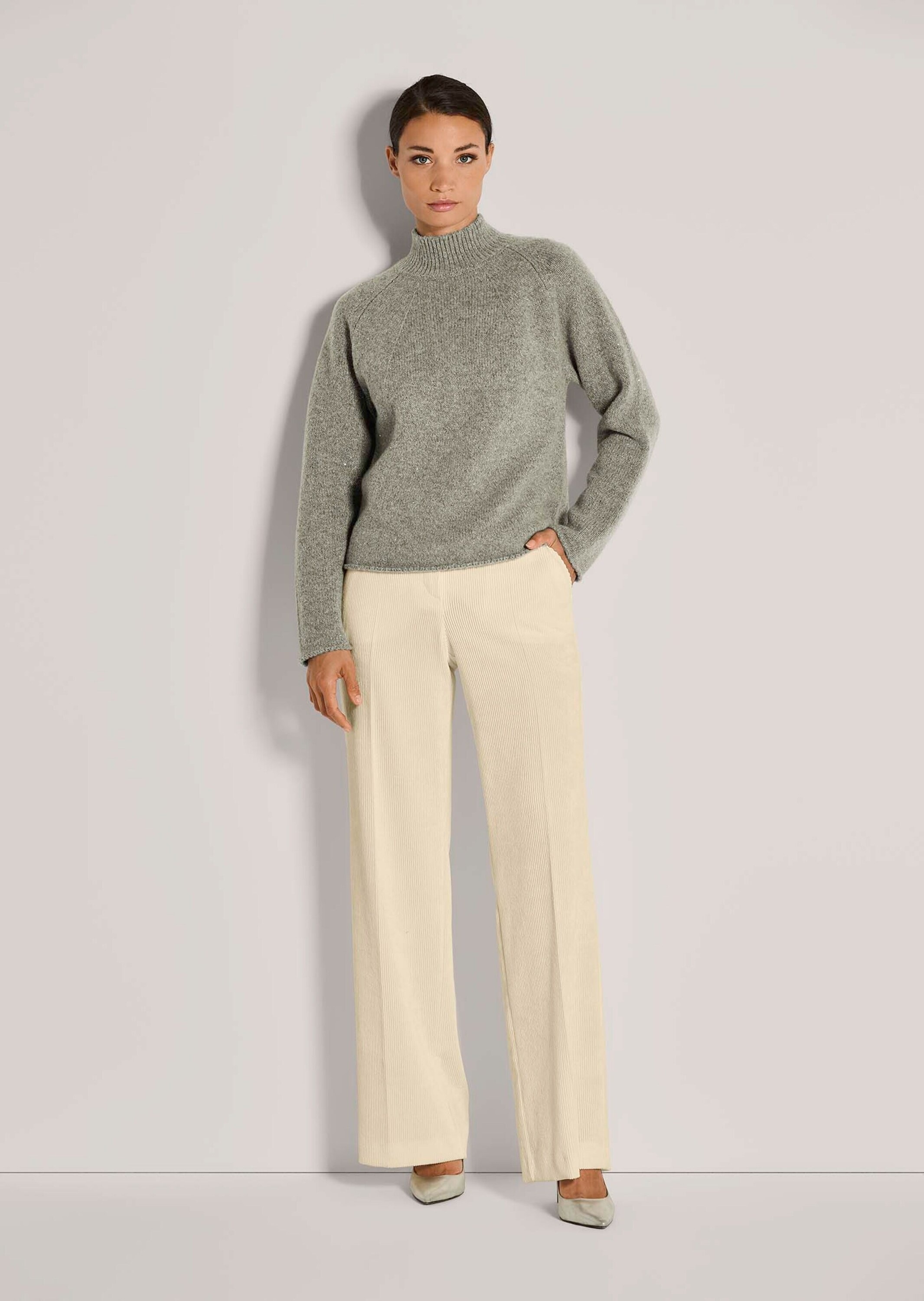 MADELEINE Longpullover "Strickpullover Moderner Glattstrickpullover mit Ste günstig online kaufen