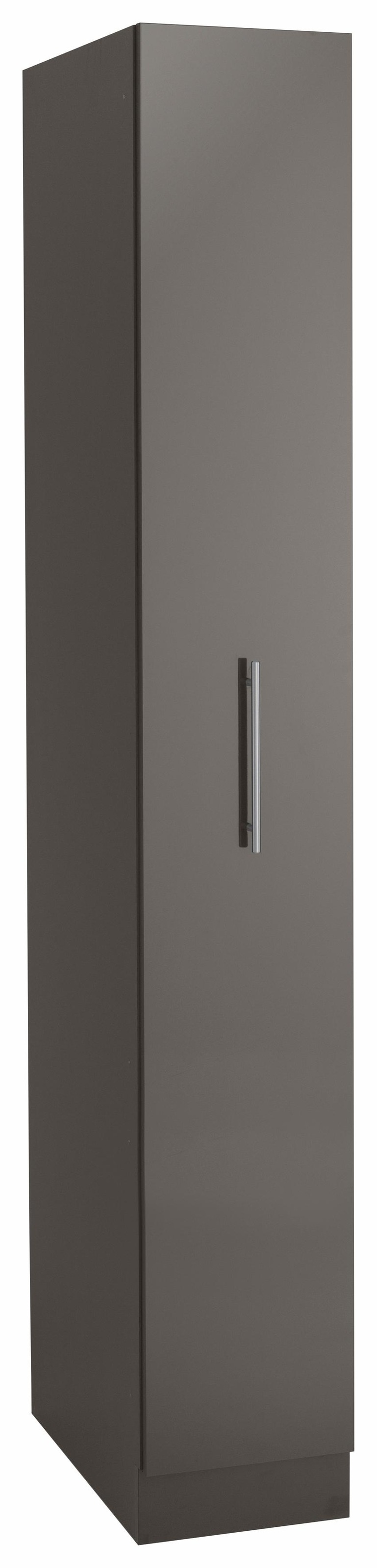 Apothekerschrank WIHO KÜCHEN, B:30cm H:200cm T:57cm, schwarz, Küche, Schränke, "Cali, TOPSELLER", Auszug mit 4 Ablagefächern