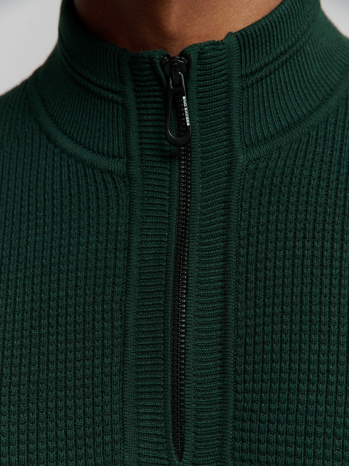 NO EXCESS Stehkragenpullover, mit Zipper
