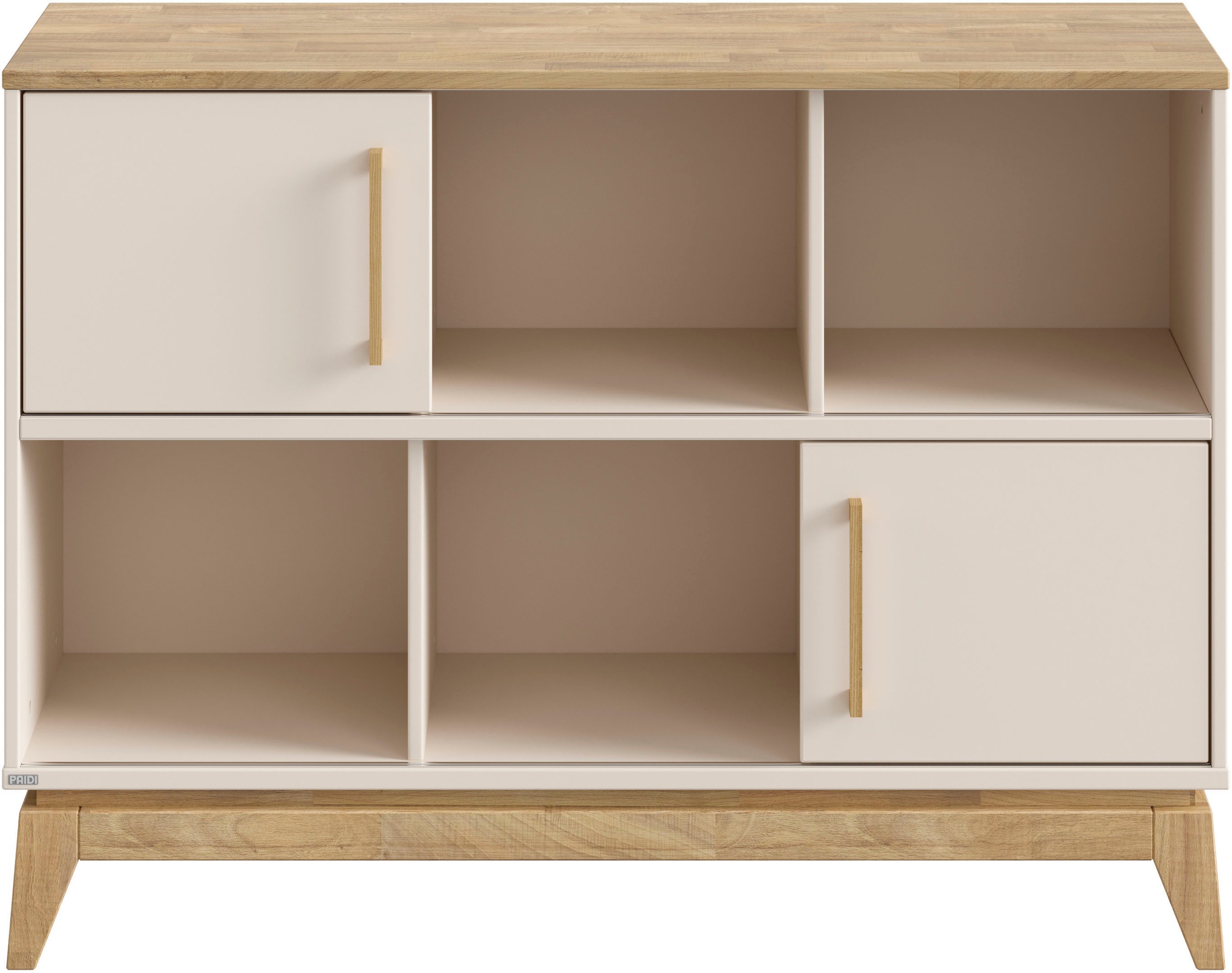 Thumbnail - PAIDI Sideboard "STIENE in Beige oder Grau, 6 Fächer und 2 Schiebetüren mit Soft-Close" B/H/T ca. 124/91/40cm, stabiles ...