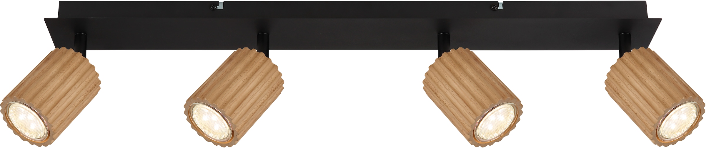 GLOBO LIGHTING Deckenstrahler »WENZEL«, Leuchtmittel GU10 | ohne Leuchtmittel, Deckenspot/Holz/Flur/Wohnzimmer/LxBxH: 650x80x130mm