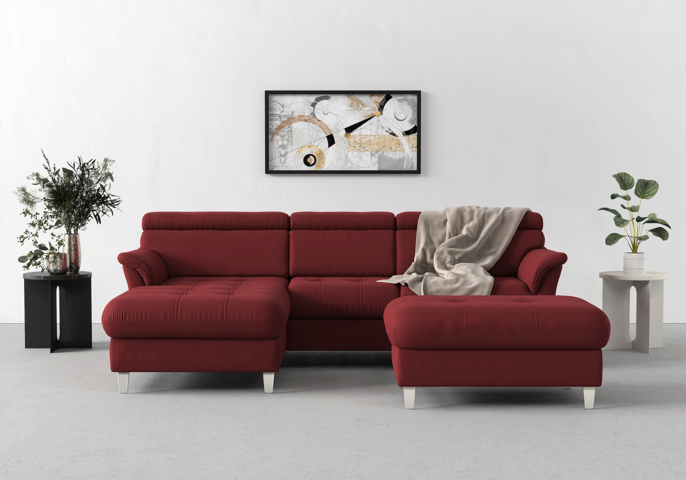 sit&more Ecksofa "Marano L-Form" inklusive Kopfteilverstellung, optional Schlaffunktion & Bettkasten