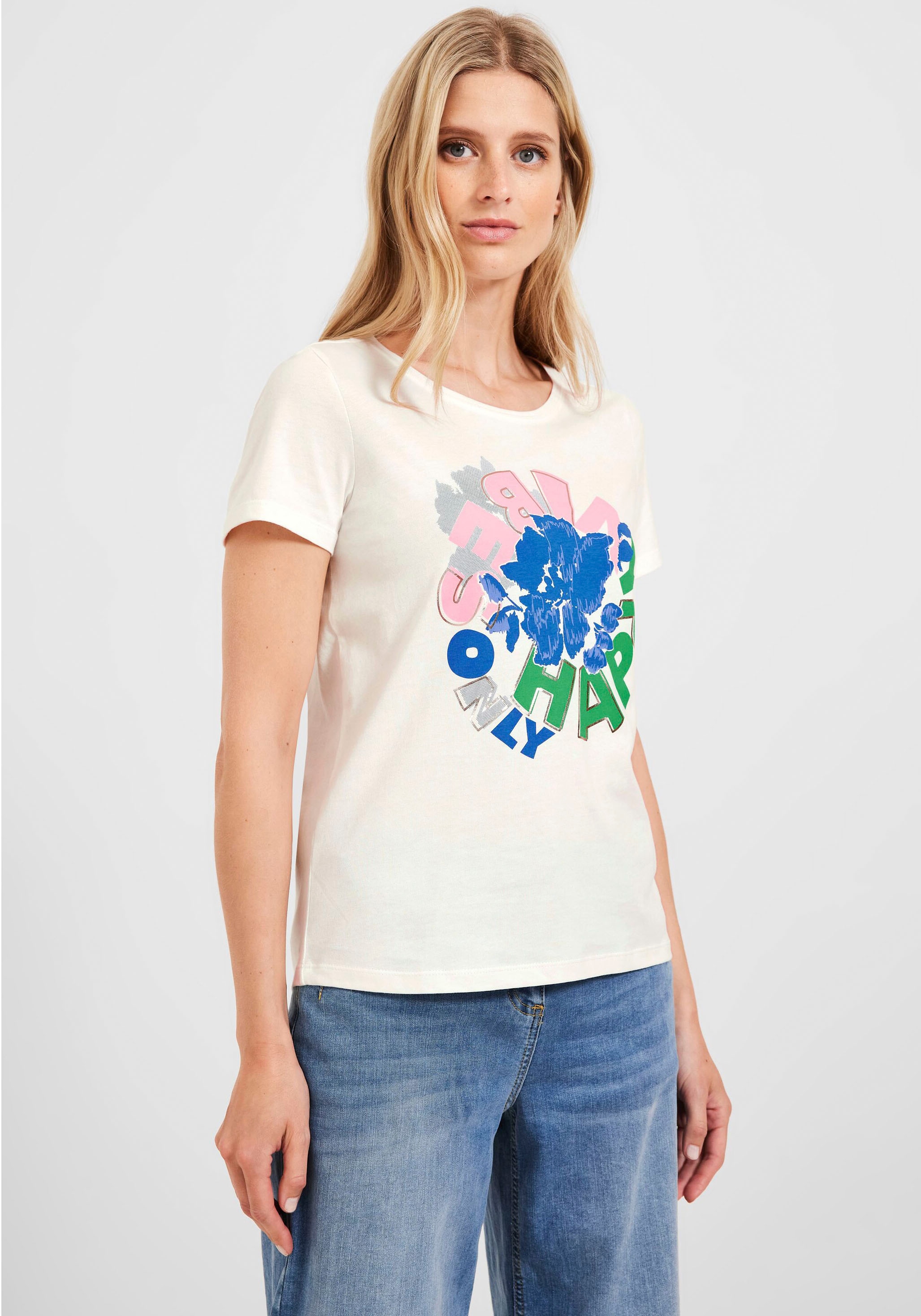 Cecil T-Shirt, im kaufen für BAUR Schnitt | hüftlangen