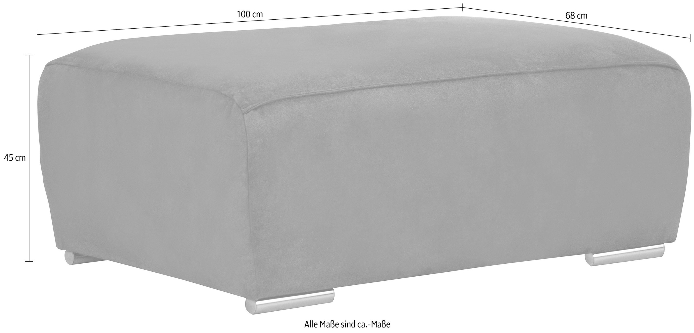 INOSIGN Hocker »BEATRICE mit Wellenfederung, Maße B/T/H: 100/68/45 cm«, passend zur "Beatrice"-Serie, in hochwertiger Verarbeitung