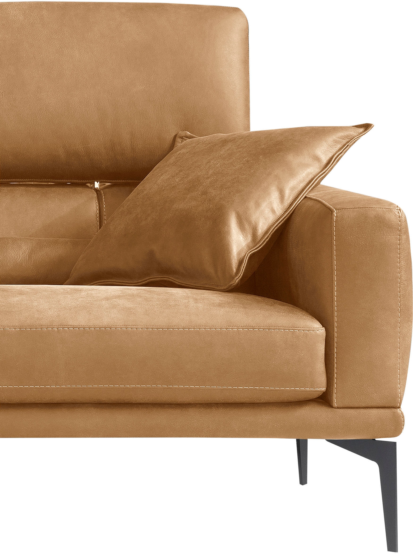 Egoitaliano 2,5-Sitzer »Masu, Designsofa mit erstklassigem Sitzkomfort«, inkl. 2 Kissenrollen, Rückenelemente manuell verstellbar, Metallfüße