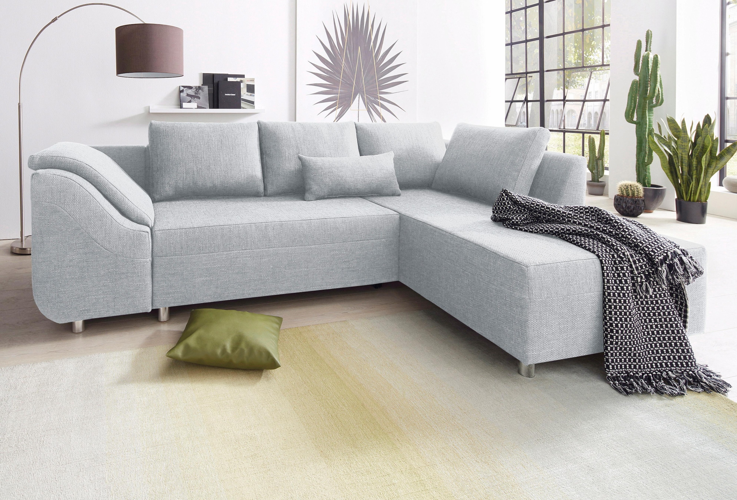 COLLECTION AB Ecksofa "Sally L-Form, B: 256 cm" 1 Zierkissen, optional Schlaffunktion & Bettkasten