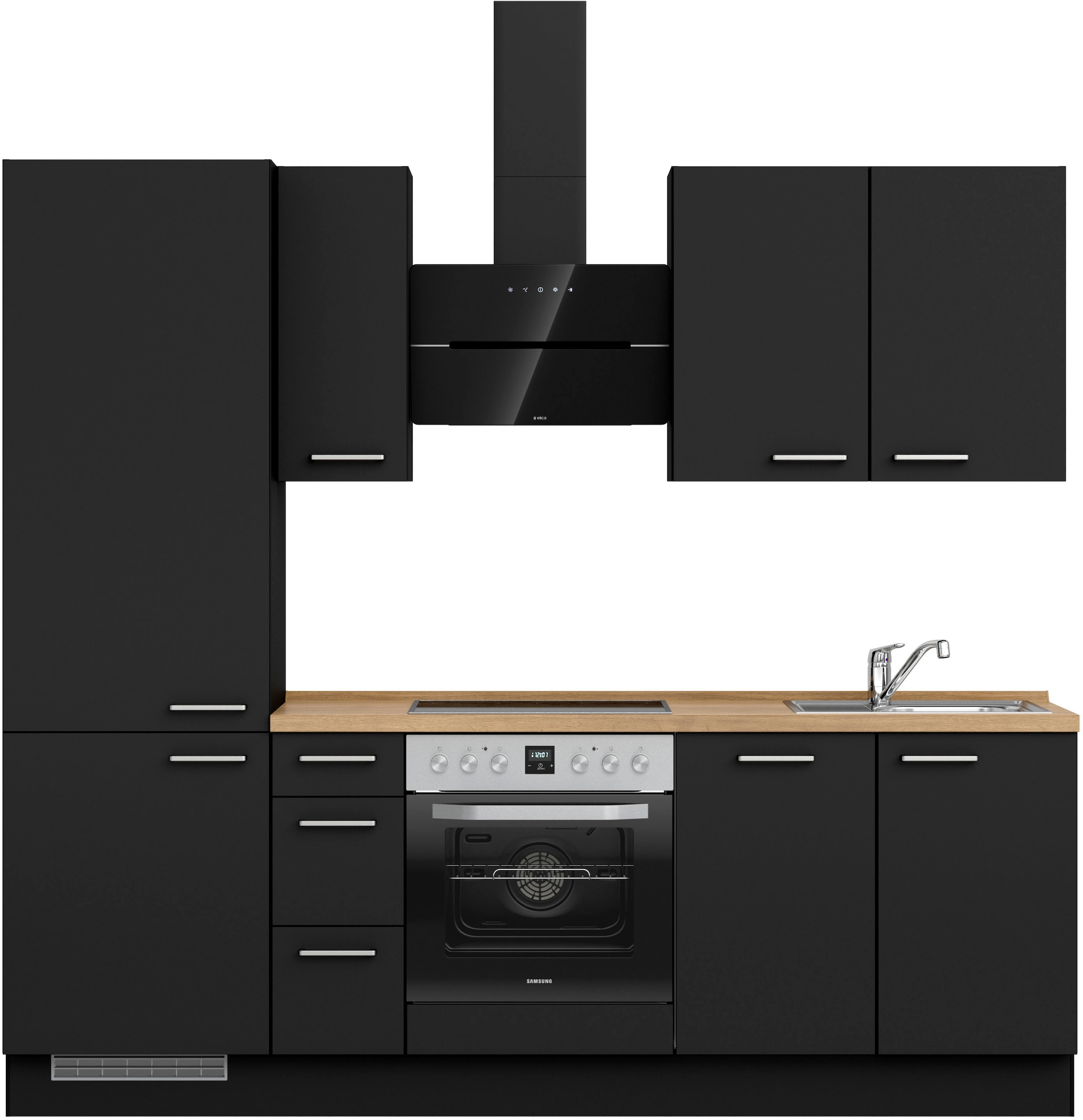 nobilia Küchenzeile ""Touch II", NEU: individuell anpassbar mit gratis Profi-Beratung" vormontiert, Breite 240 cm, Ausrichtung wählbar, wahlw. mit E-Geräten