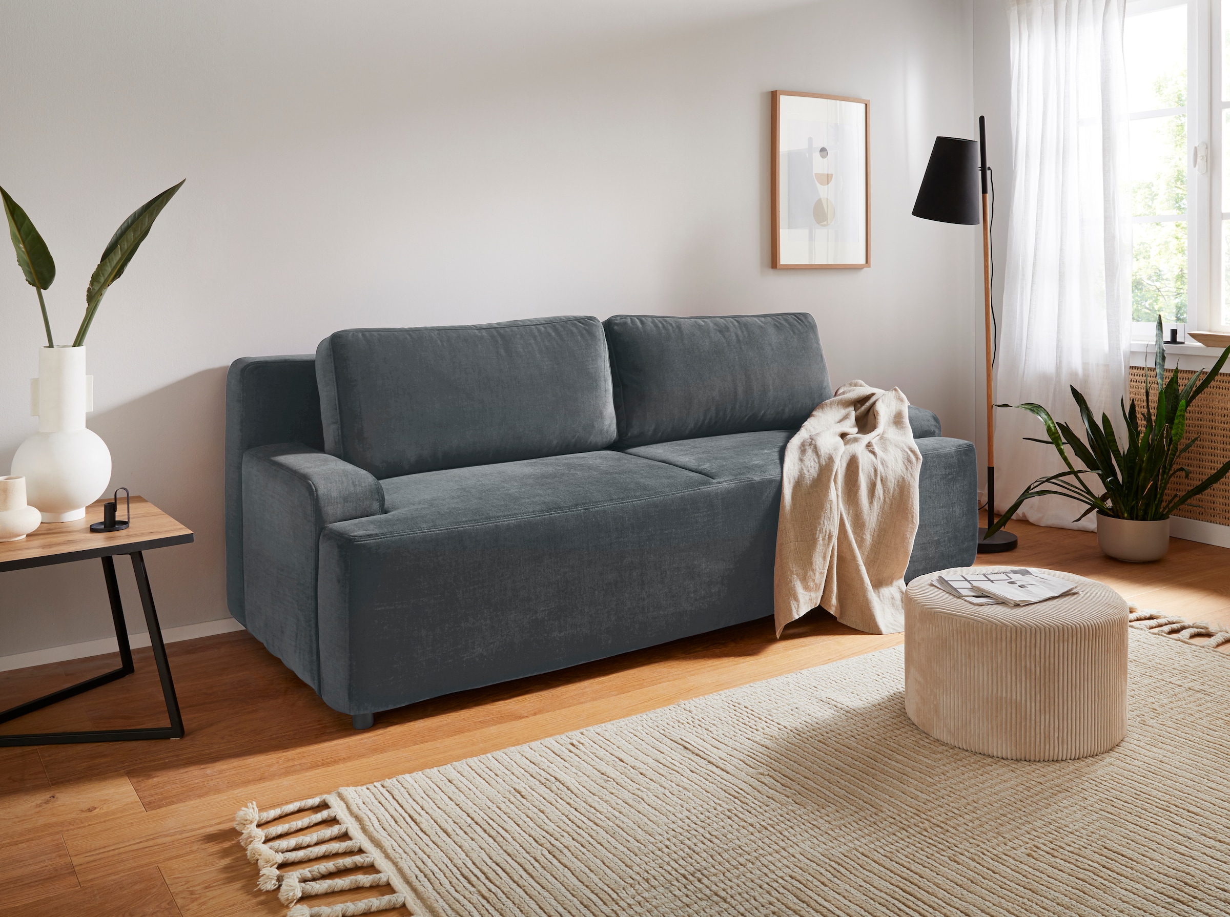 Home affaire Schlafsofa "Halbschlaf" mit Bettfunktion und Bettkasten günstig online kaufen