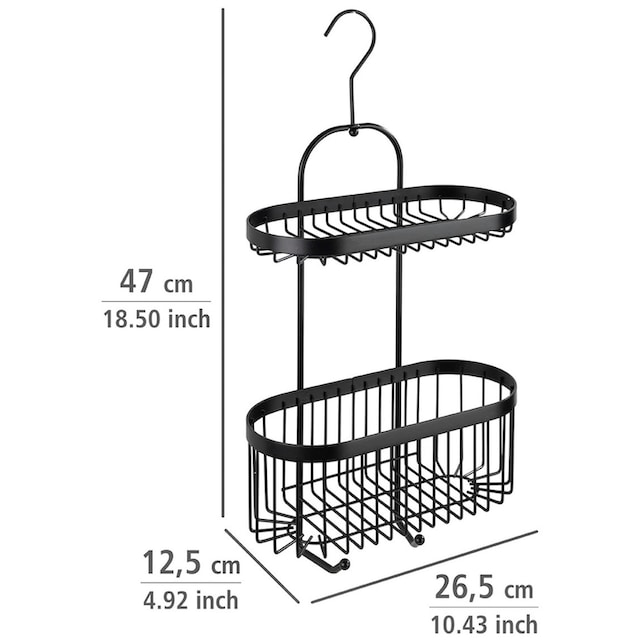 WENKO Badregal »Classic Plus Black«, 1 Ablage, 1 Korb kaufen | BAUR