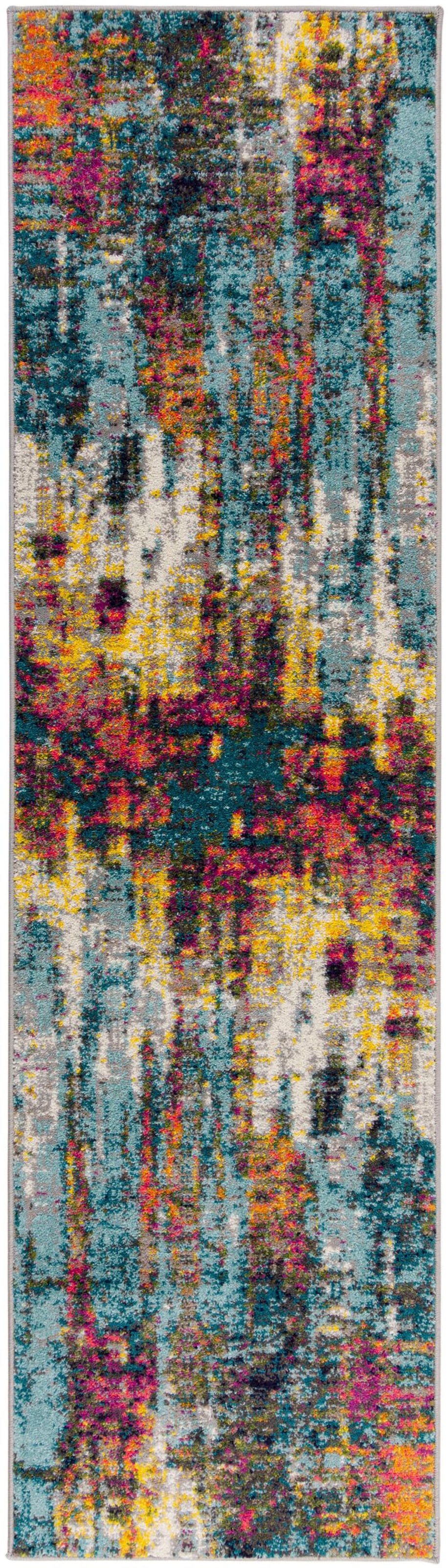 Läufer rechteckig, »Abstraction«, Teppichläufer bunt, RUGS Design, mehrfarbig, | Vintage FLAIR BAUR