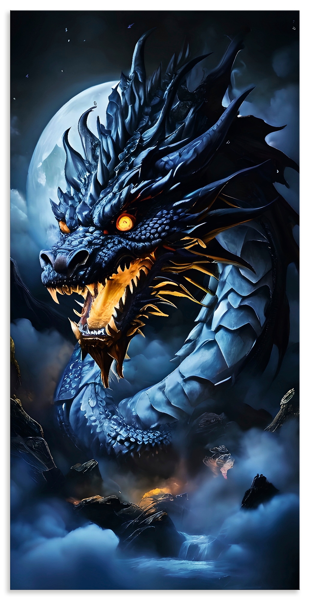 Wandbild ARTLAND "Die Wut des Drachen XVII", farbe bild(er): blau, B:30cm H:60cm, Alu Dibond, Bilder, als Alubild, Leinwandbild, Poster, Wandaufkleber in verschied. Größen