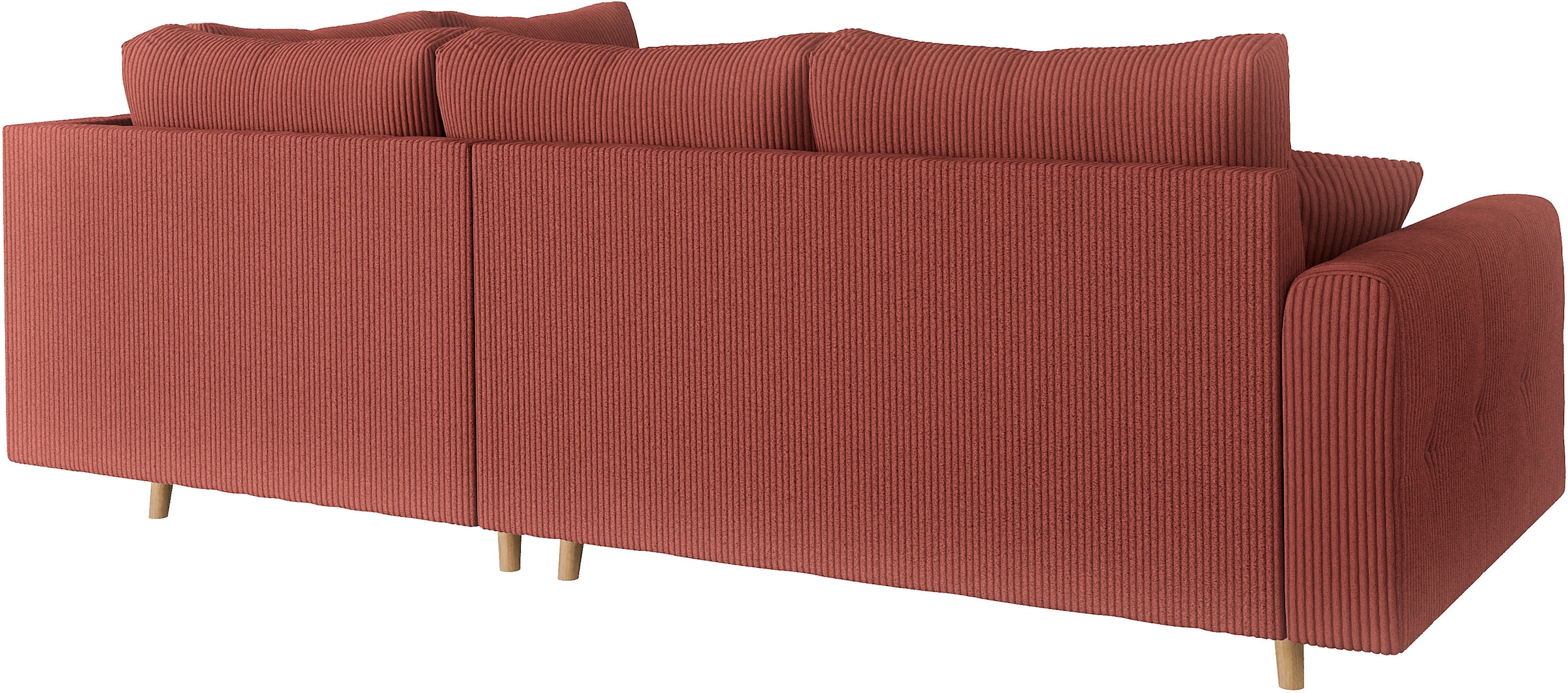 Home affaire Ecksofa »CHARRE L-Form mit Ottomane, Maße B/T/H: 231/161/81 cm«, feine Steppung, lose Rücken- und Zierkissen, auch in Cord und Bouclé
