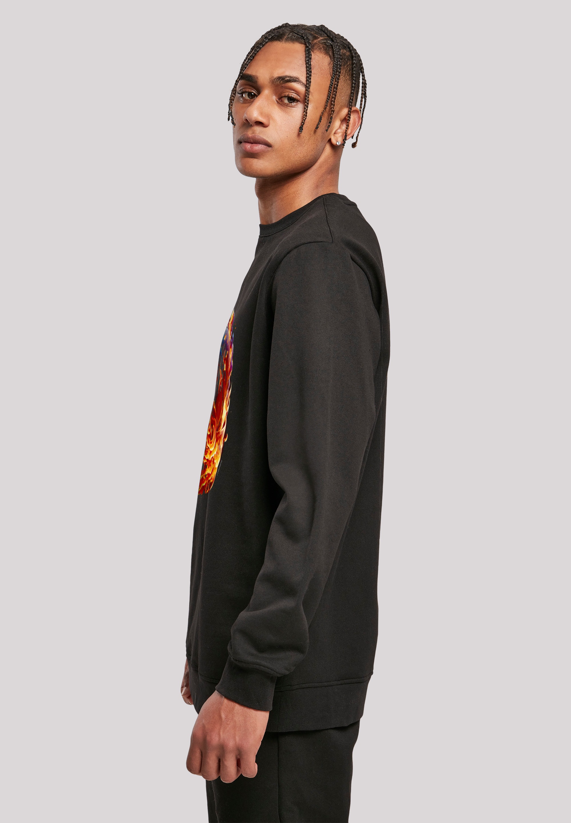 F4NT4STIC Kapuzenpullover »Basketball On Fire Sport CREW«, Print