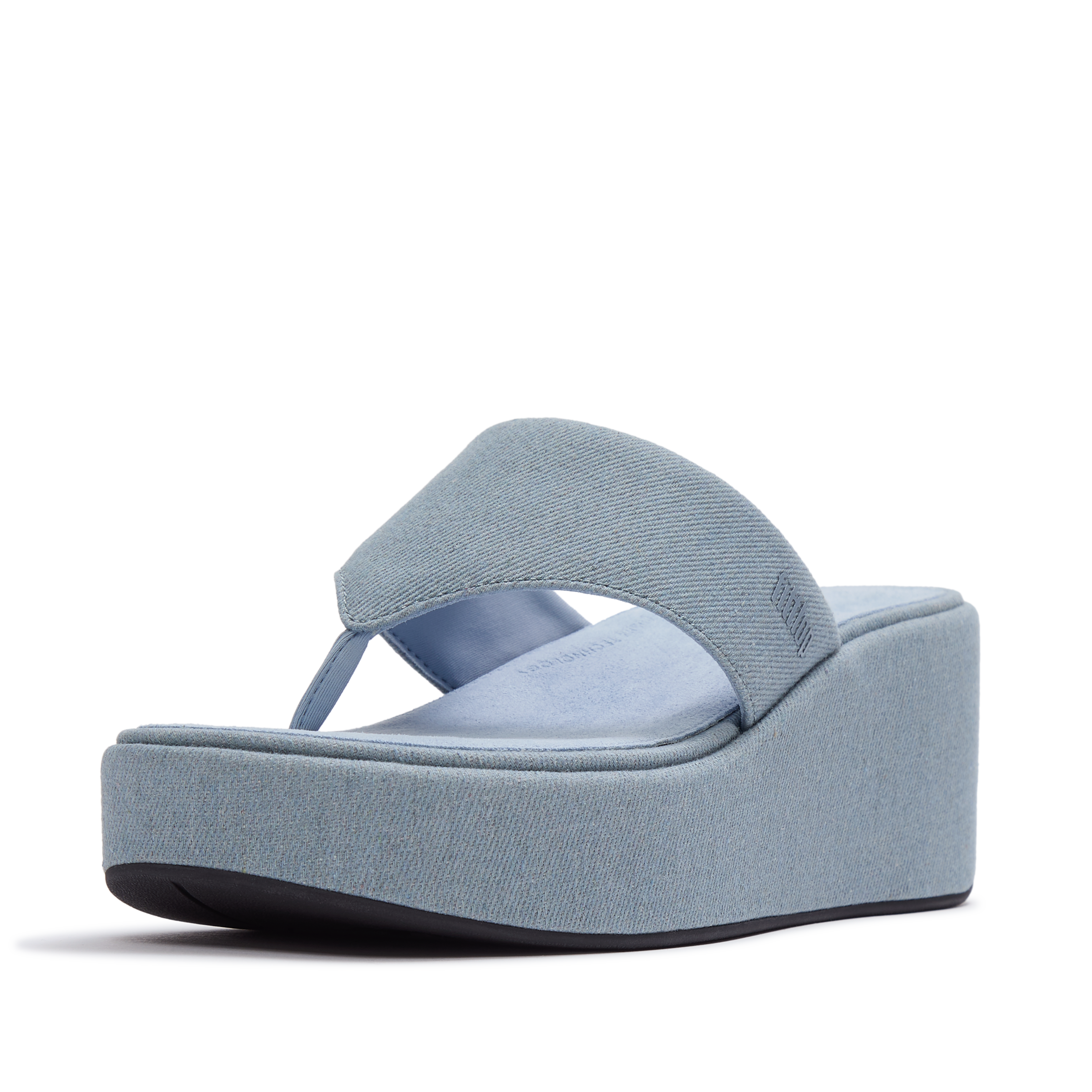 Fitflop Dianette "Platfforms Denim Wedge Toe-Post Sandals" Plateau, Zehensteg, Sommerschuh Mit Weichem Zehensteg