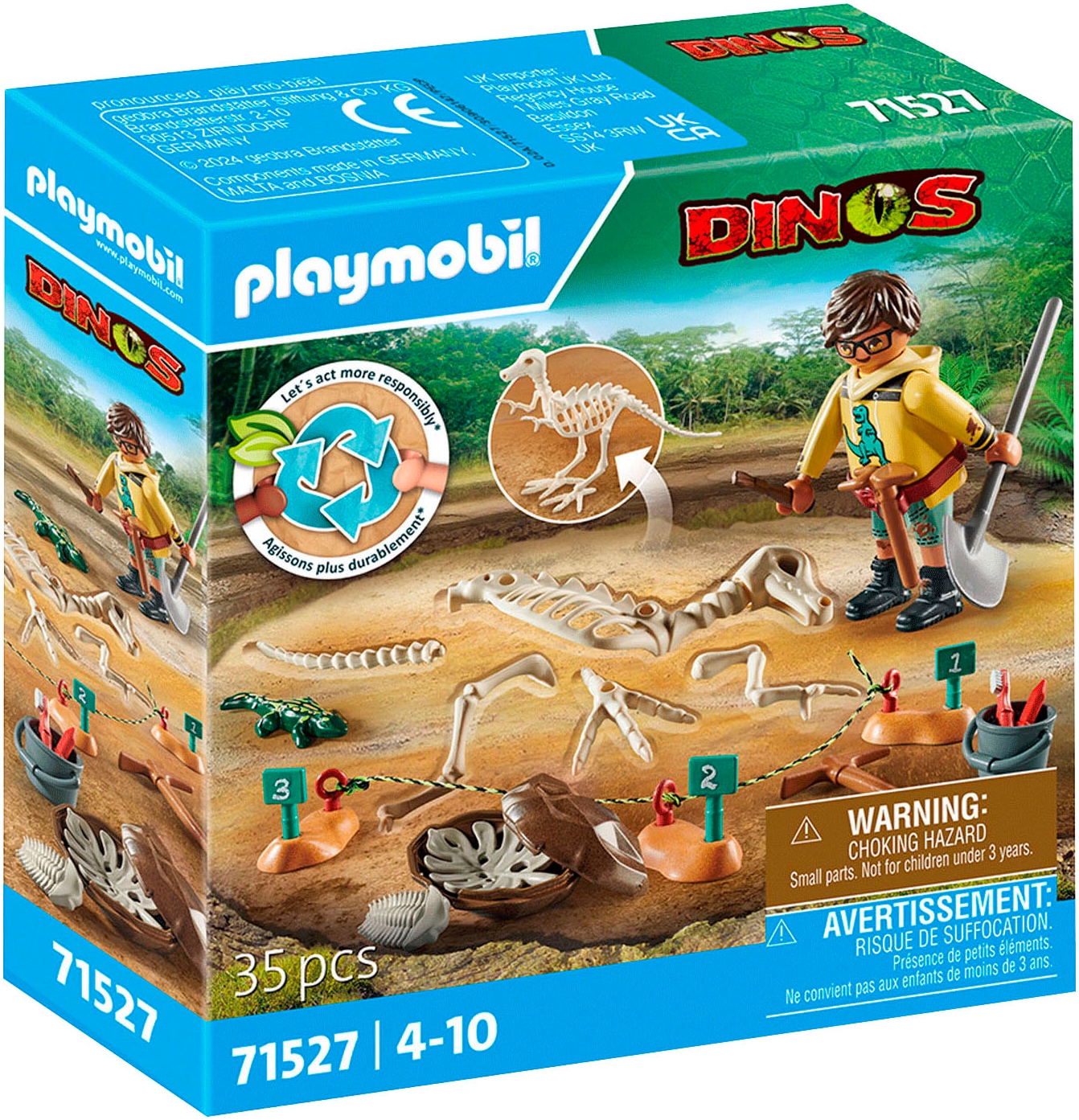 Playmobil® Konstruktions-Spielset »Ausgrabungsstätte mit Dino-Skelett (71527), Dinos«, (35 St.), Made in Europe