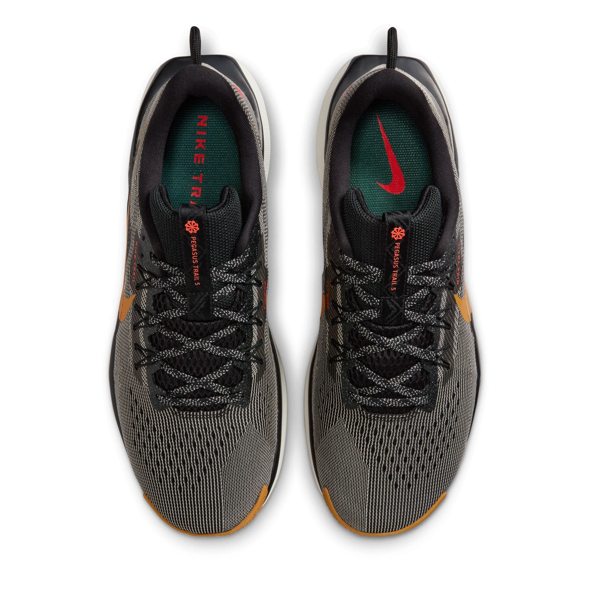 Laufschuh NIKE "REACTX PEGASUS TRAIL 5", Herren, Gr. 42,5, schwarz, desert ochre, fir, college grau, Synthetik, Textil, Schuhe Laufschuh 2