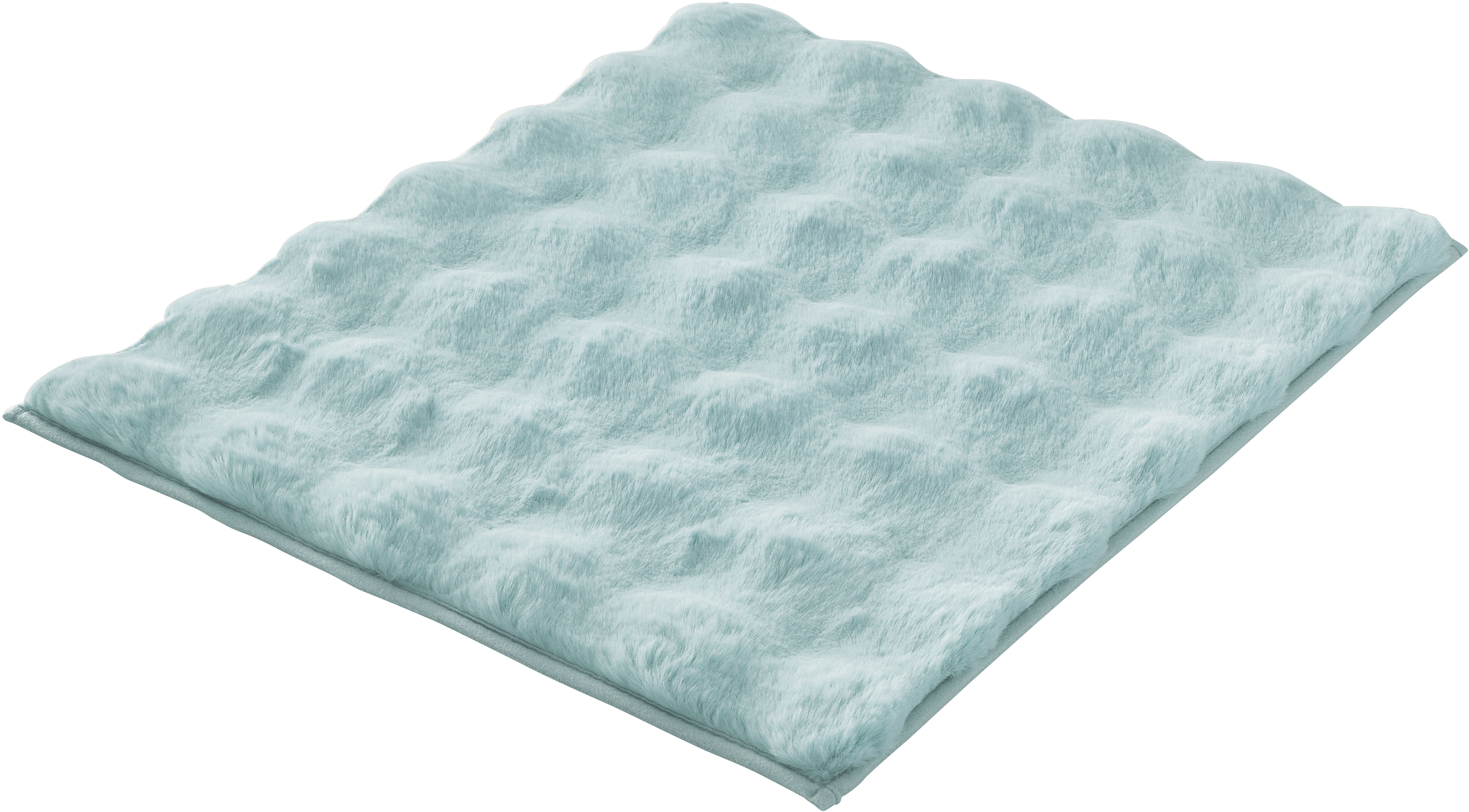 Kleine Wolke Badematte "Cloud, Badvorleger, Badezimmer Teppich" Höhe 28 mm rutschhemmend beschichtet fußbodenheizungsgeeignet Badteppich, Uni Farben, Hoch-Tief Effekt, besonders weich