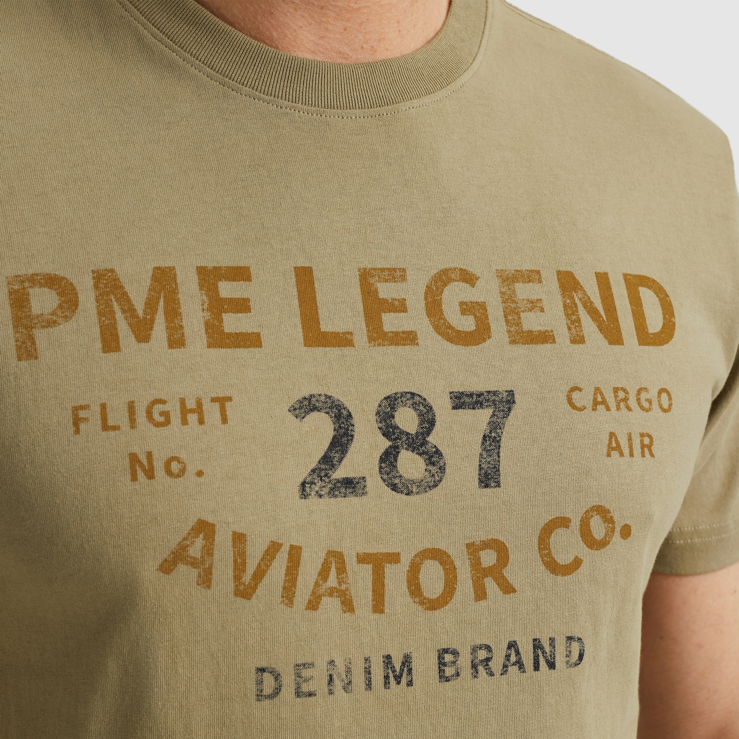 PME LEGEND T-Shirt »Short sleeve r-neck open end jersey«, mit Logo-Print