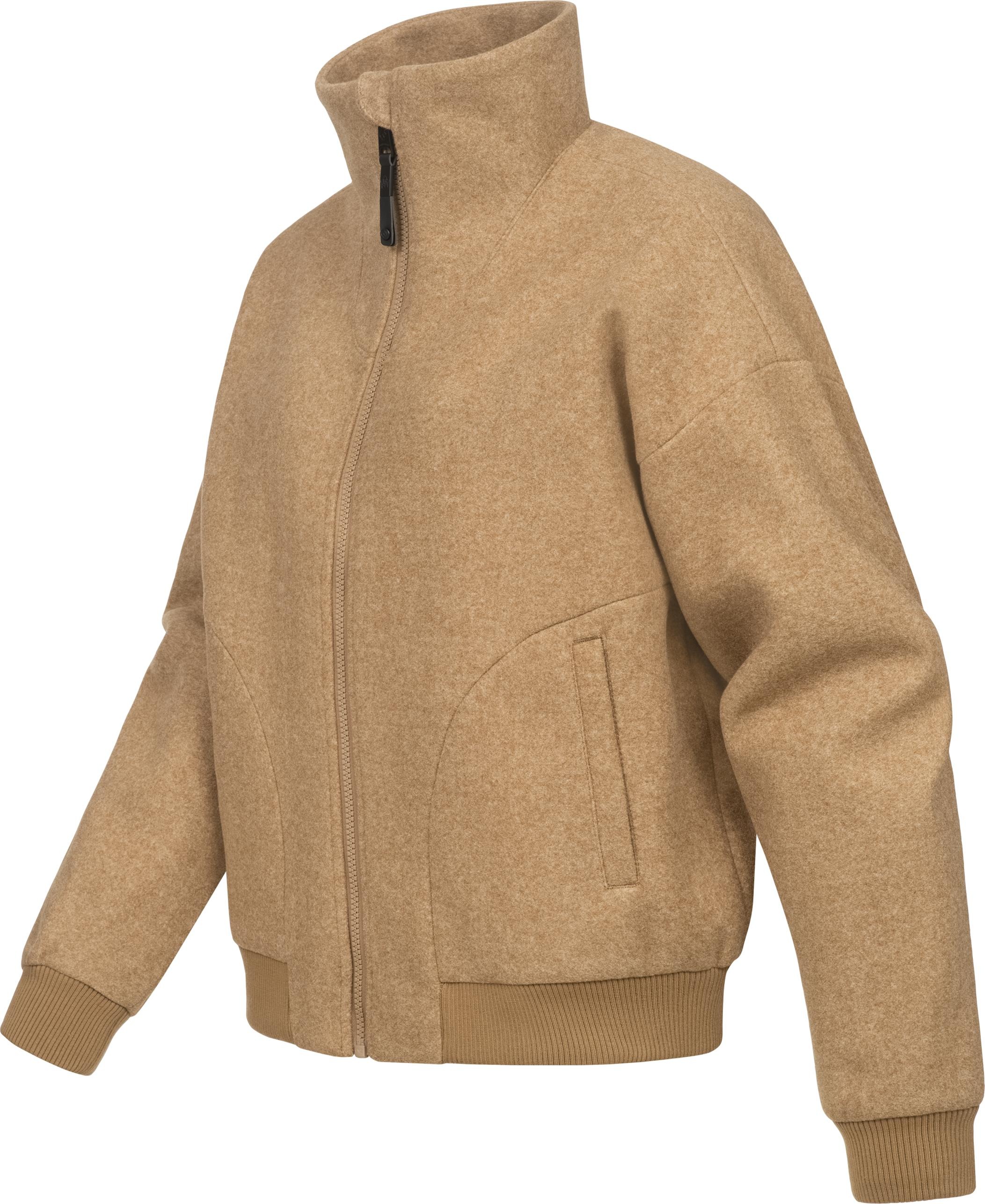 Ragwear Outdoorjacke »Toscia«, ohne Kapuze, angesagte oversized Übergangsjacke in Woll-Optik