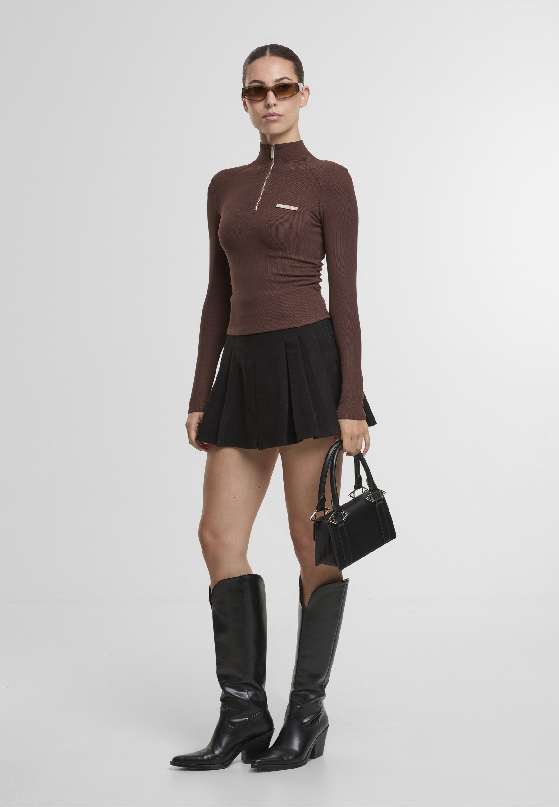 Another Cotton Lab Fleecejacke »Another Cotton Lab Another Cropped Rib Half Zip« 1 Stk. tlg. ohne Kapuze