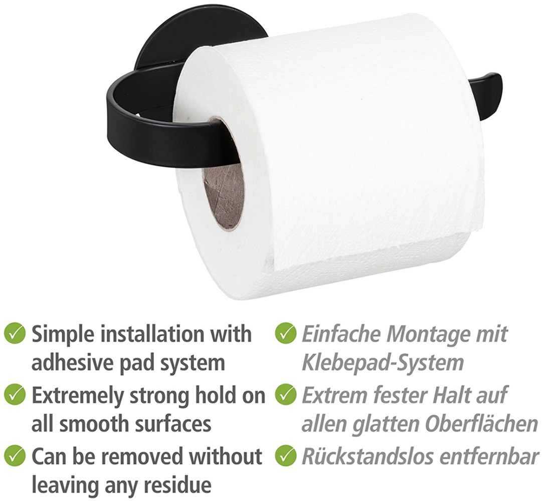 WENKO Toilettenpapierhalter »Turbo-Loc® Modell Bivio«, aus Aluminium, Befestigen ohne Bohren