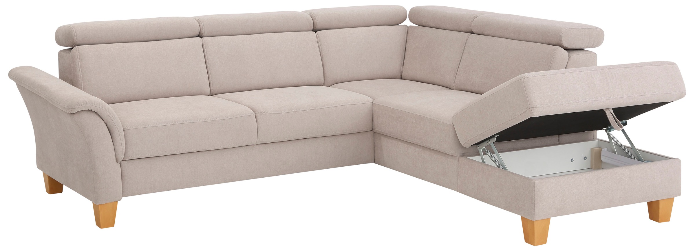 Home affaire Ecksofa »Conville L-Form«, Federkern, wahlweise mit Bettfunktion und Bettkasten bzw. Stauraum