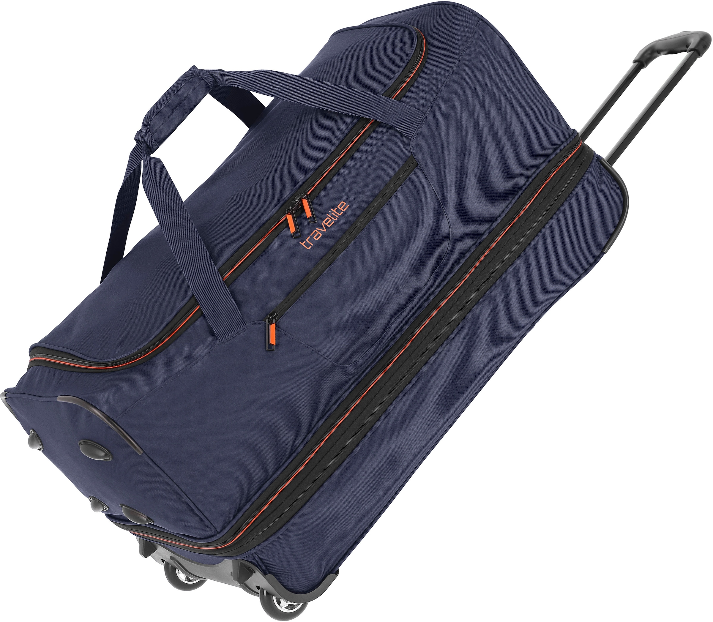 travelite Reisetasche "BASICS, 70 cm, bordeaux", Duffle Bag Reisegepäck Sporttasche Reisebag mit Trolleyfunktion