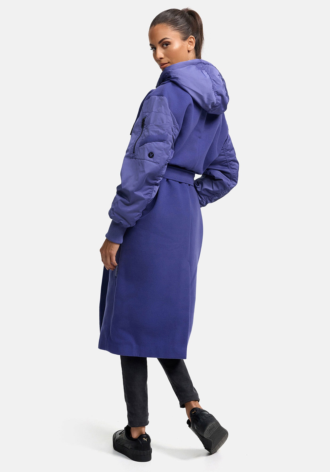 Marikoo Winterjacke »Tjadee«, Langer Wickelmantel