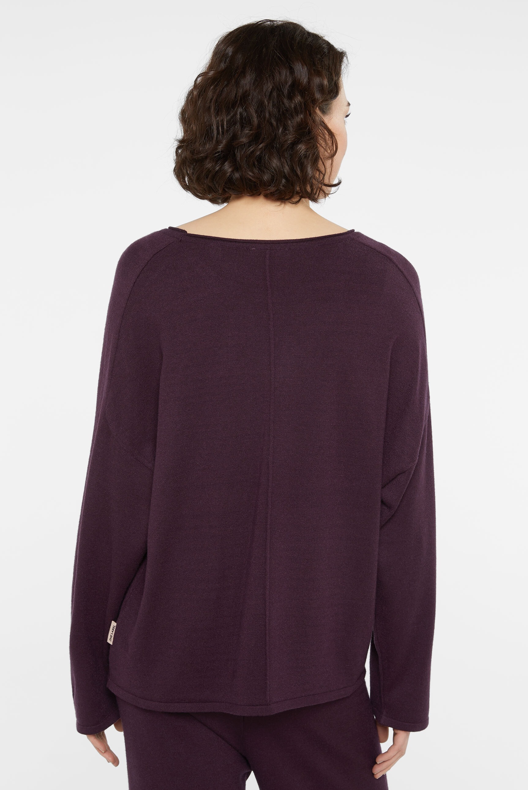 SENSES.THE LABEL Rundhalspullover, mit Rollsäumen