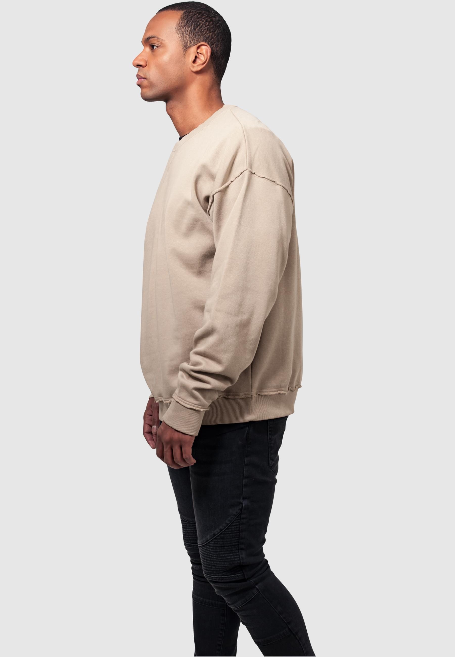 URBAN CLASSICS Rundhalspullover »Urban Classics Herren Oversized Open Edge Crew«, (1 tlg.)