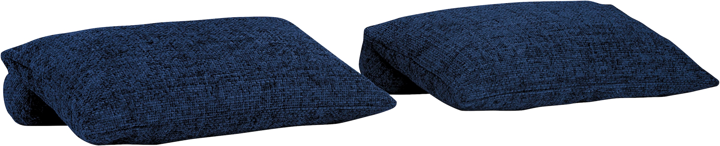 Dekokissen, blau, SET ONE BY MUSTERRING, Strukturstoff, Dekokissen_Sitzkissen_Kissenhüllen, "Baldwin", 4-teiliges Kissenset, passend zum Bett Baldwin