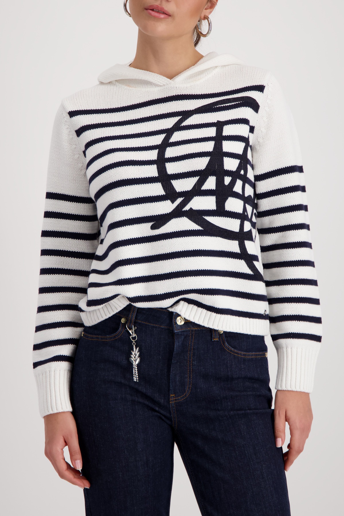 Monari Kapuzenpullover Regular Fit, mit Intarsie-Muster günstig online kaufen