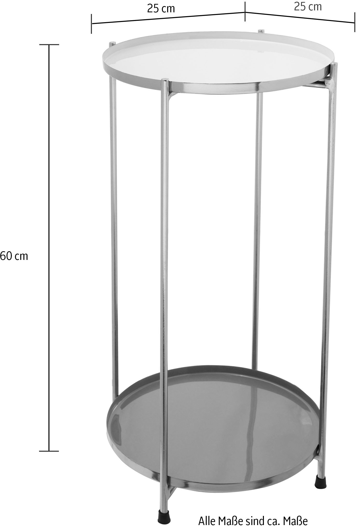 Kayoom Beistelltisch »Art Deco 1025, Abstelltisch aus Metall,funktional und stabil«, (1 St.), Dekorativ, glanzvolle Lackierung, praktische Ablageflächen