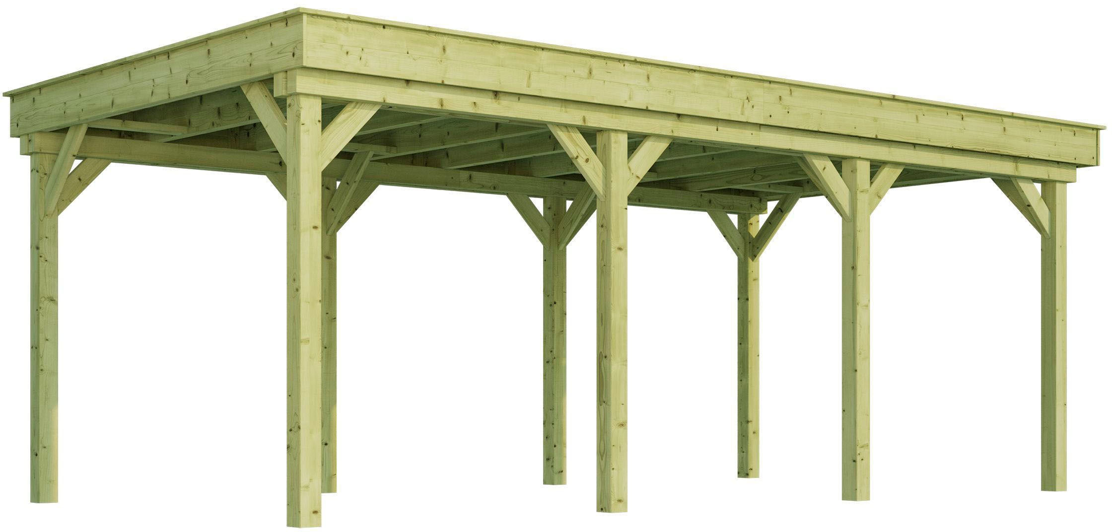 Einzelcarport WEKA, braun, Carports, "Carport 609", Schneelast 3kN/m², inkl. selbstkl. Metalldachbahn
