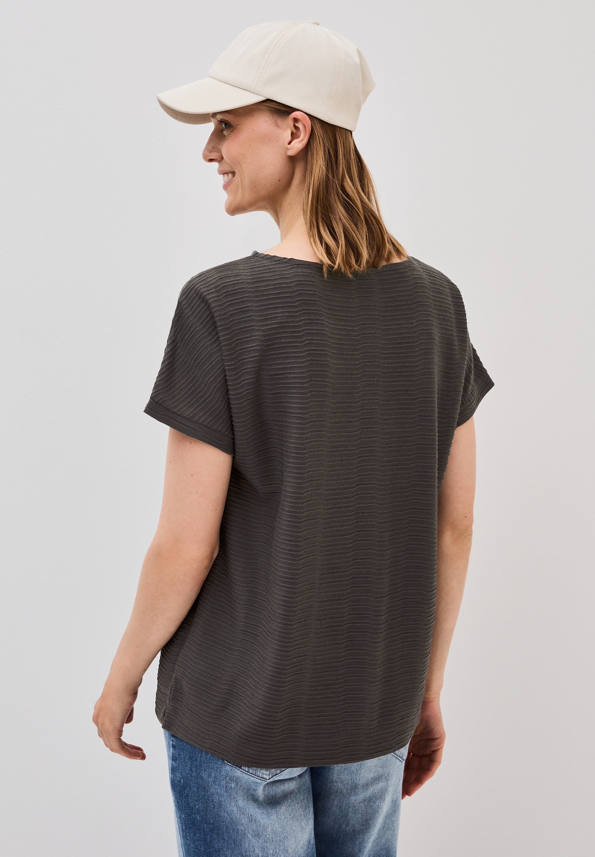 Cecil T-Shirt, aus elastischem Materialmix günstig online kaufen