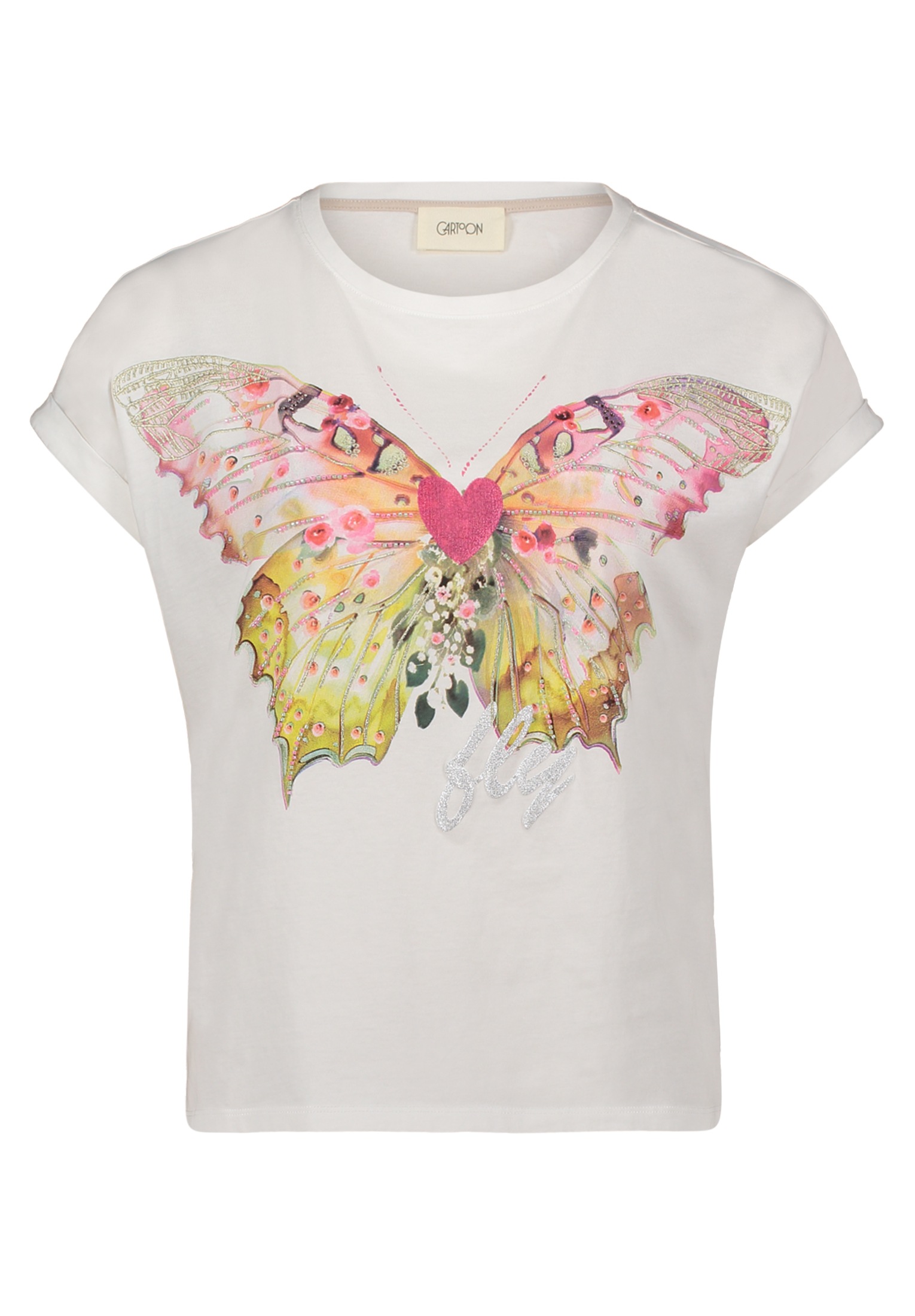 Cartoon Kurzarmshirt "Cartoon Printshirt mit Ärmelaufschlag", (1 tlg.), Pla günstig online kaufen