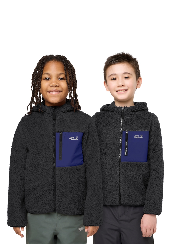 Jack Wolfskin Fleecejacke "ICE CURL HOOD JACKET K" mit Kapuze Fleecejacke, kuschelig, warm und atmungsaktiv, mit Kapuze