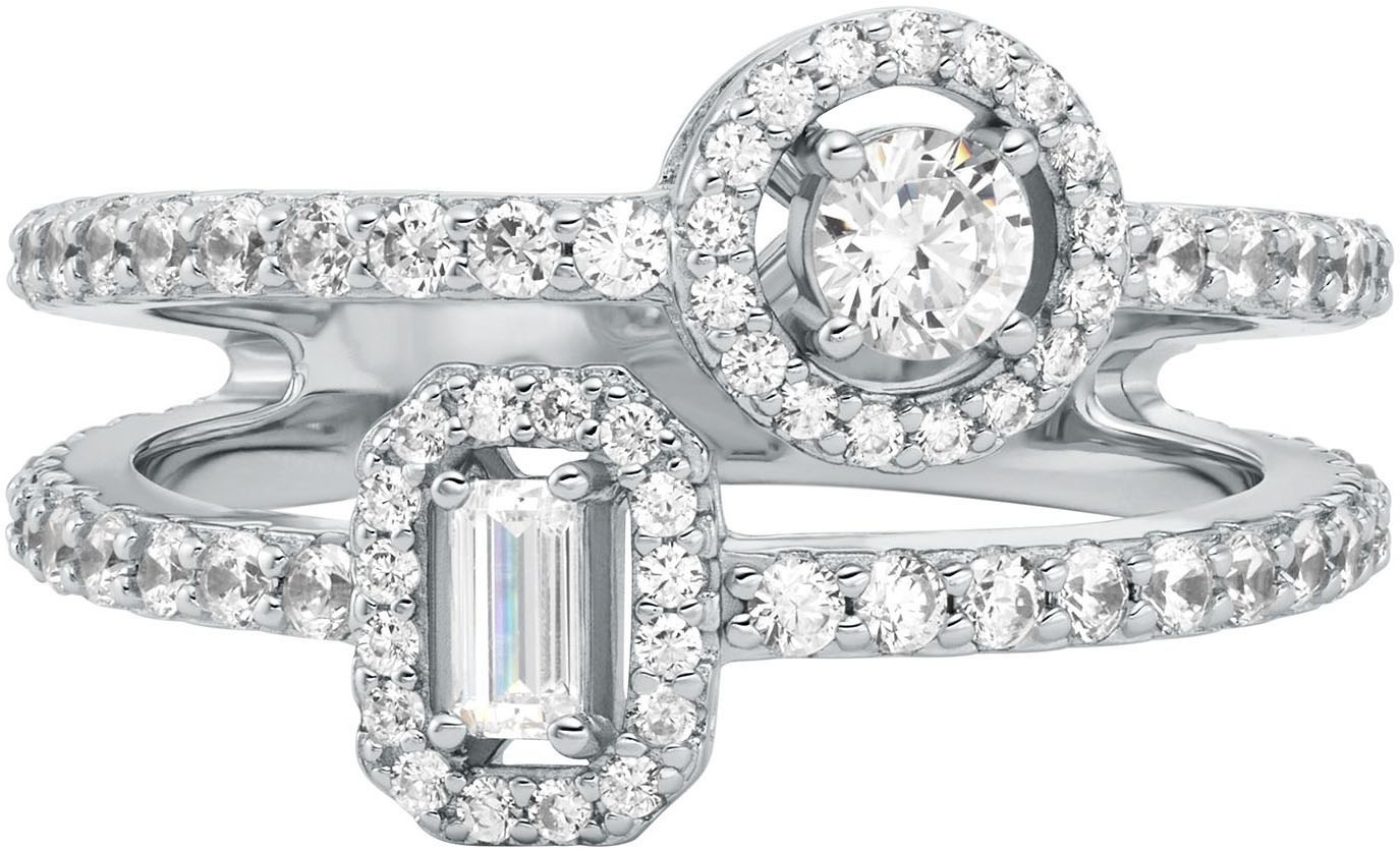 MICHAEL KORS Fingerring »Schmuck Geschenk Silber 925 Ring Halo Stacked, MKC1725CZ040«, mit Zirkonia (synth.)