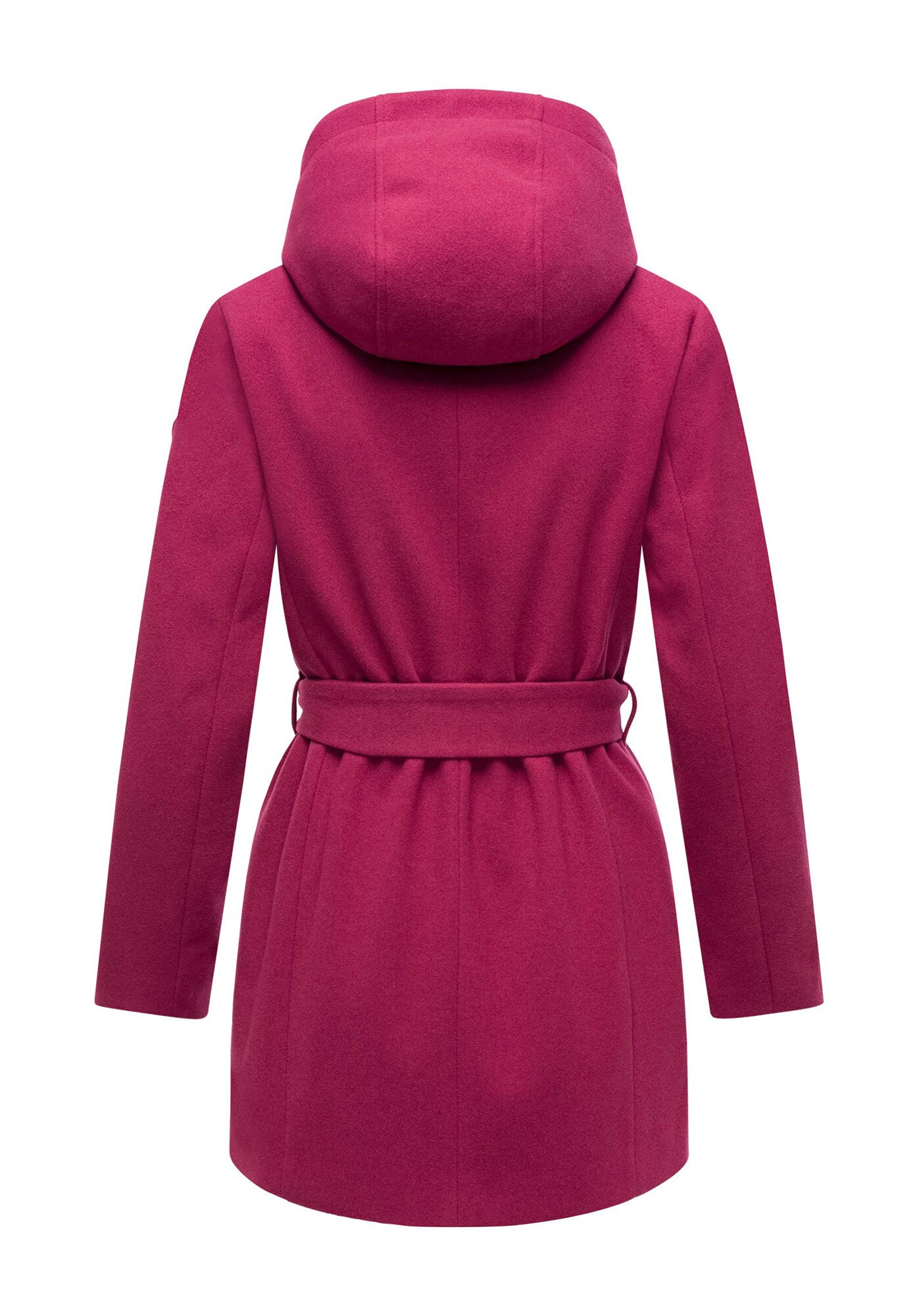 Marikoo Kurzmantel »Katalinaa«, Eleganter Wickel Mantel mit Taillengürtel und Oversized Hood Kapuze
