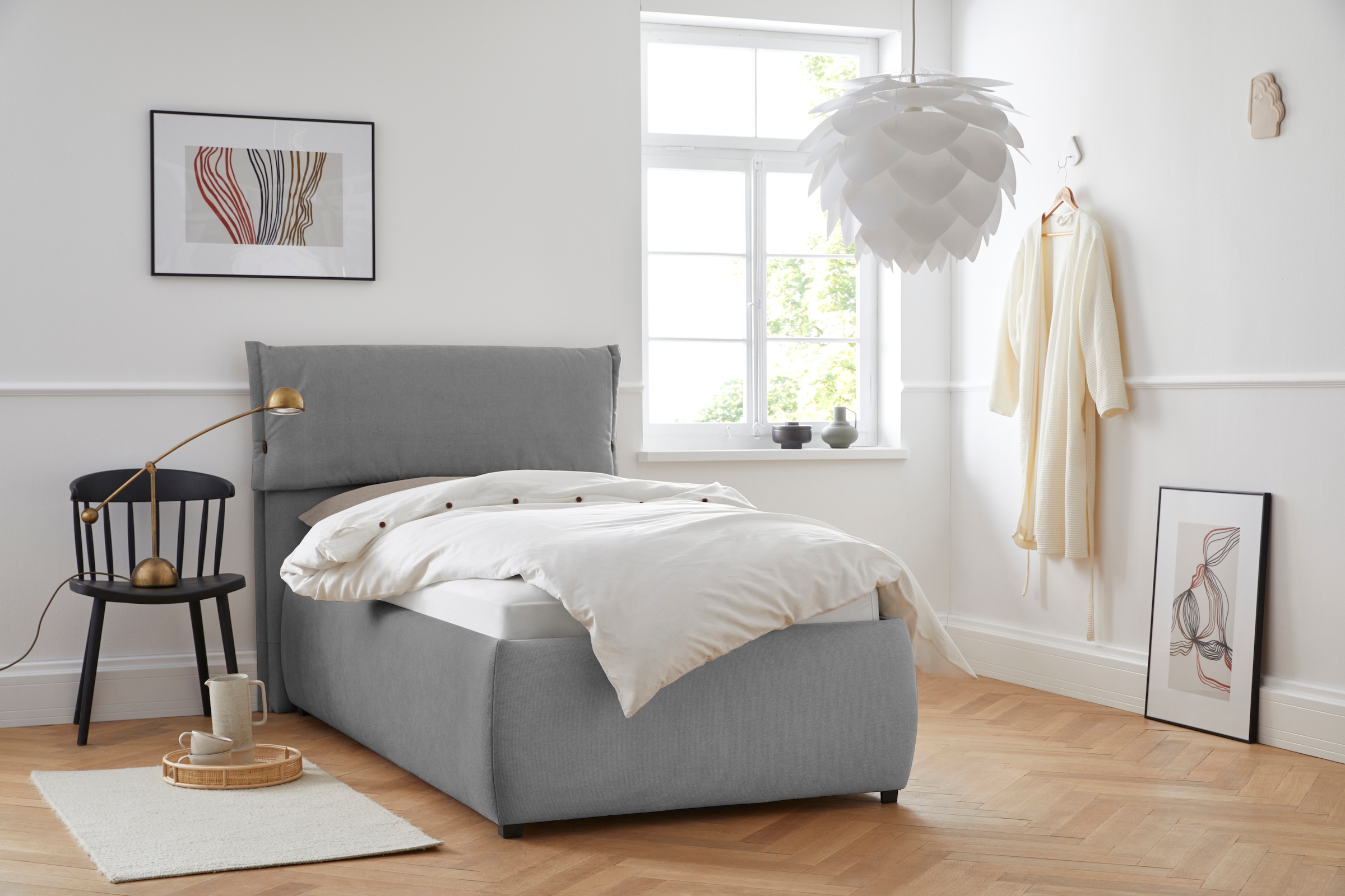 Home affaire Polsterbett "Jenson" als Bettgestell oder mit 3 Matratzenarten günstig online kaufen