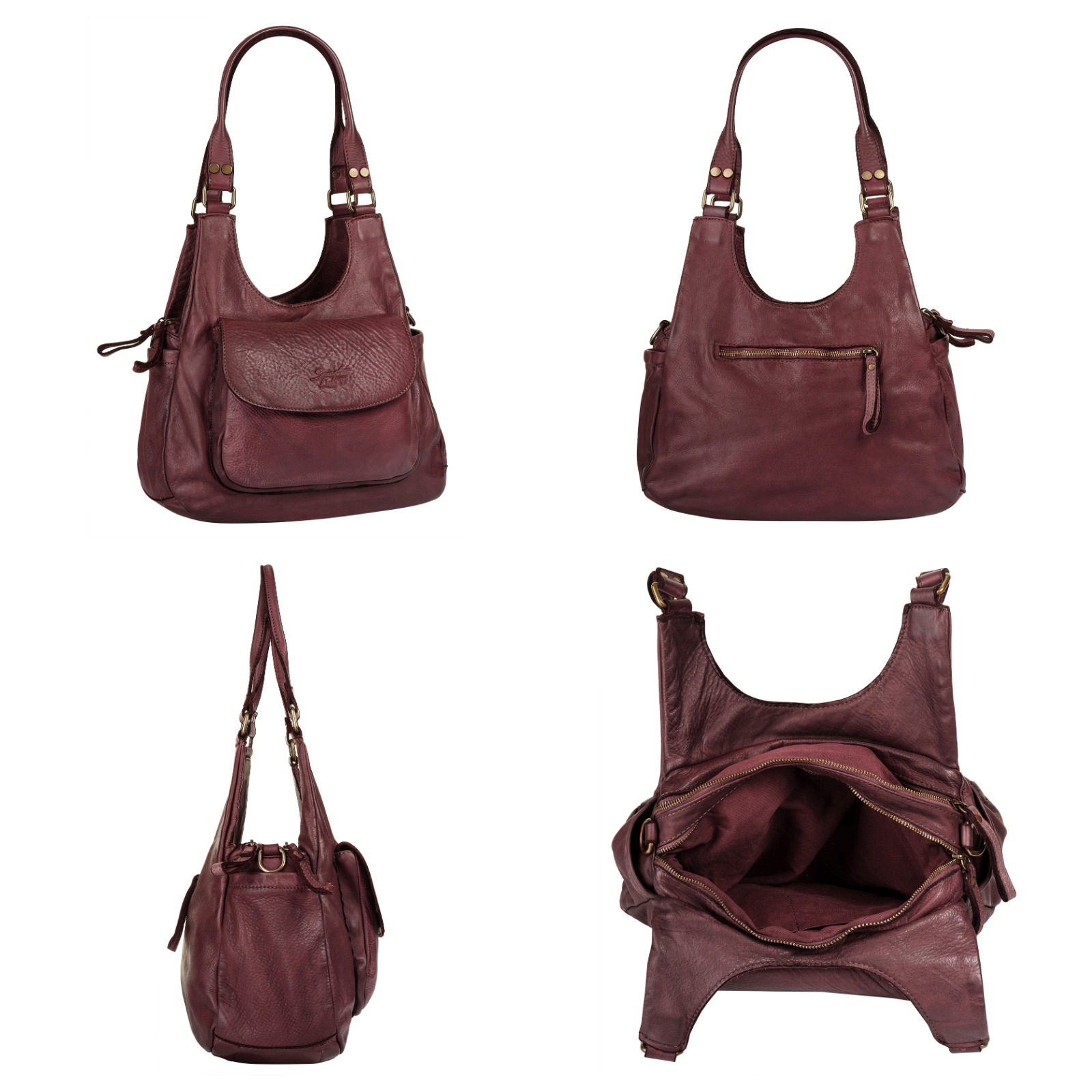 Samantha Look Umhängetasche echt Leder, Made in Italy günstig online kaufen