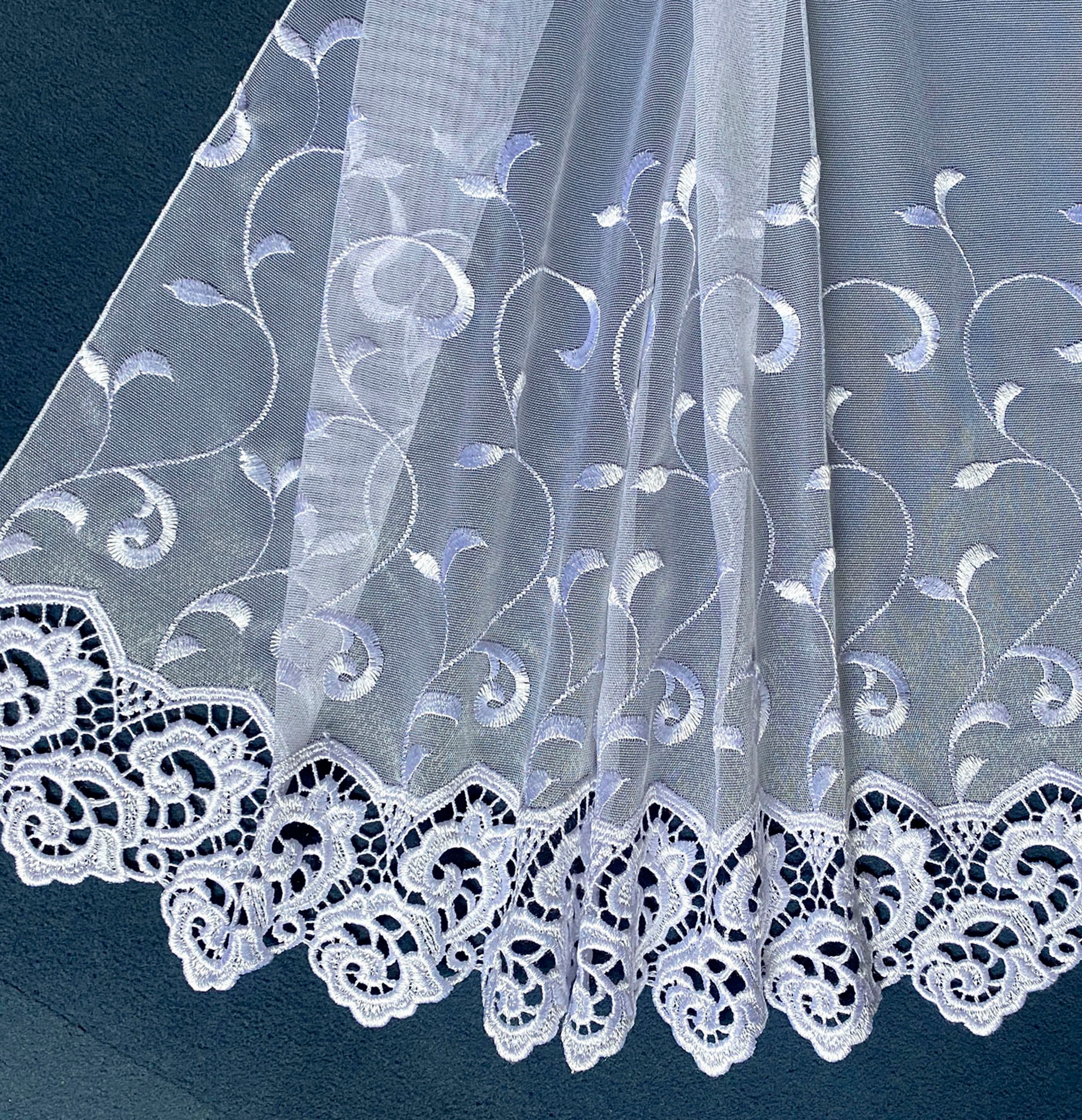 Weckbrodt Gardine "Elina" Kräuselband 1 Stk. tlg. echte Stickerei, Makramee günstig online kaufen